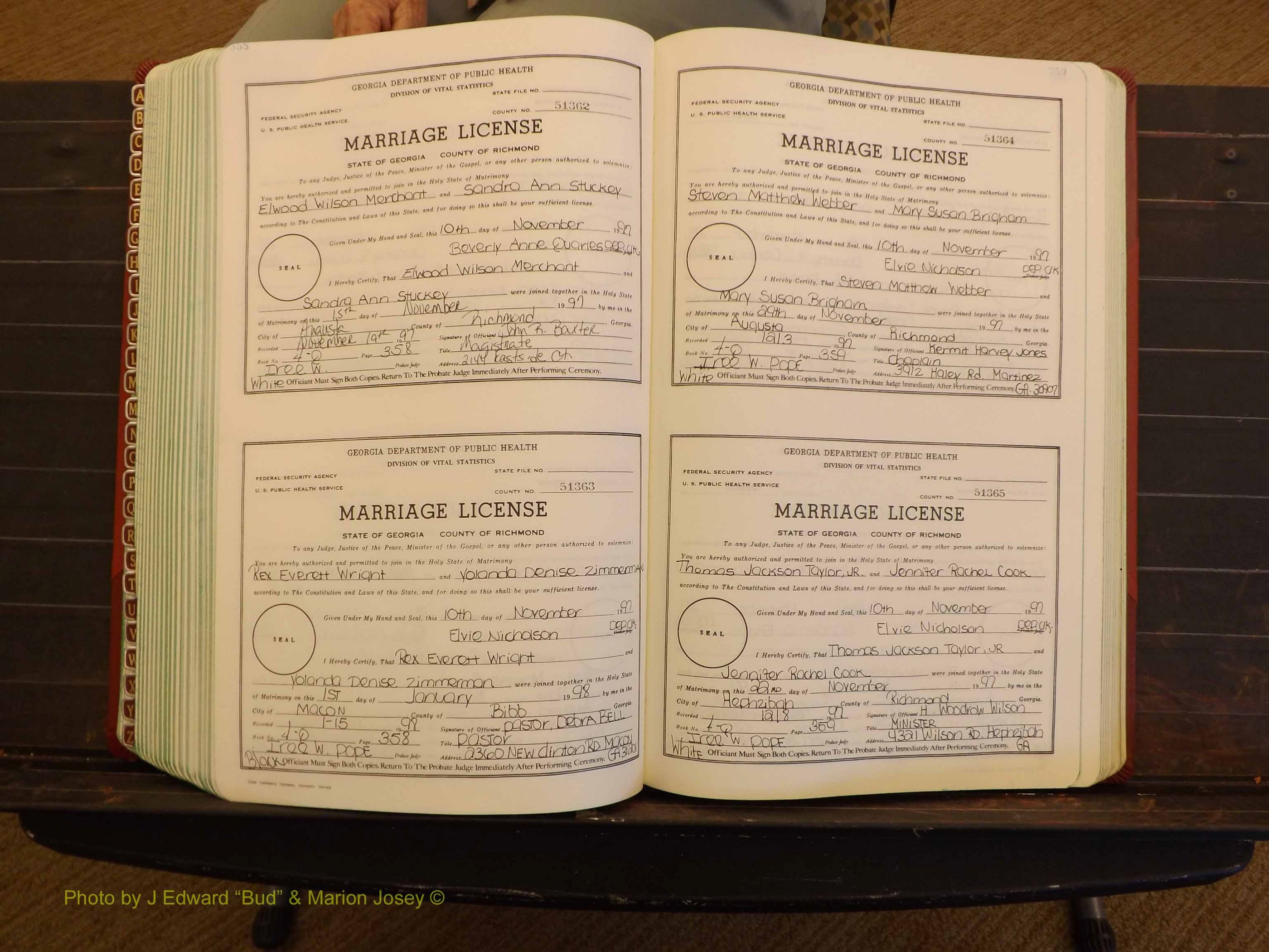 Richmond Marriages, 4Q, 1997-1998 P 358-359.JPG