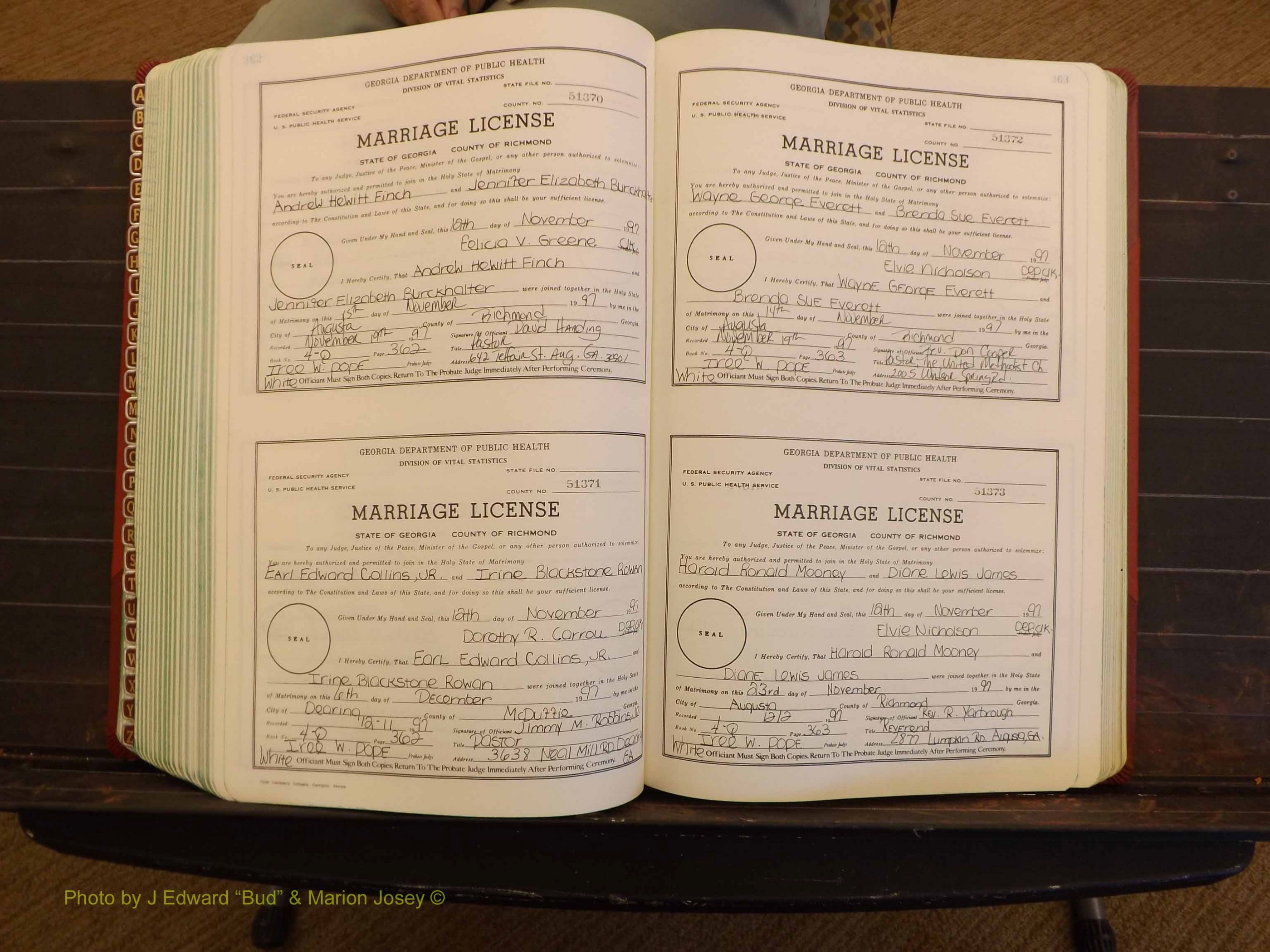 Richmond Marriages, 4Q, 1997-1998 P 362-363.JPG