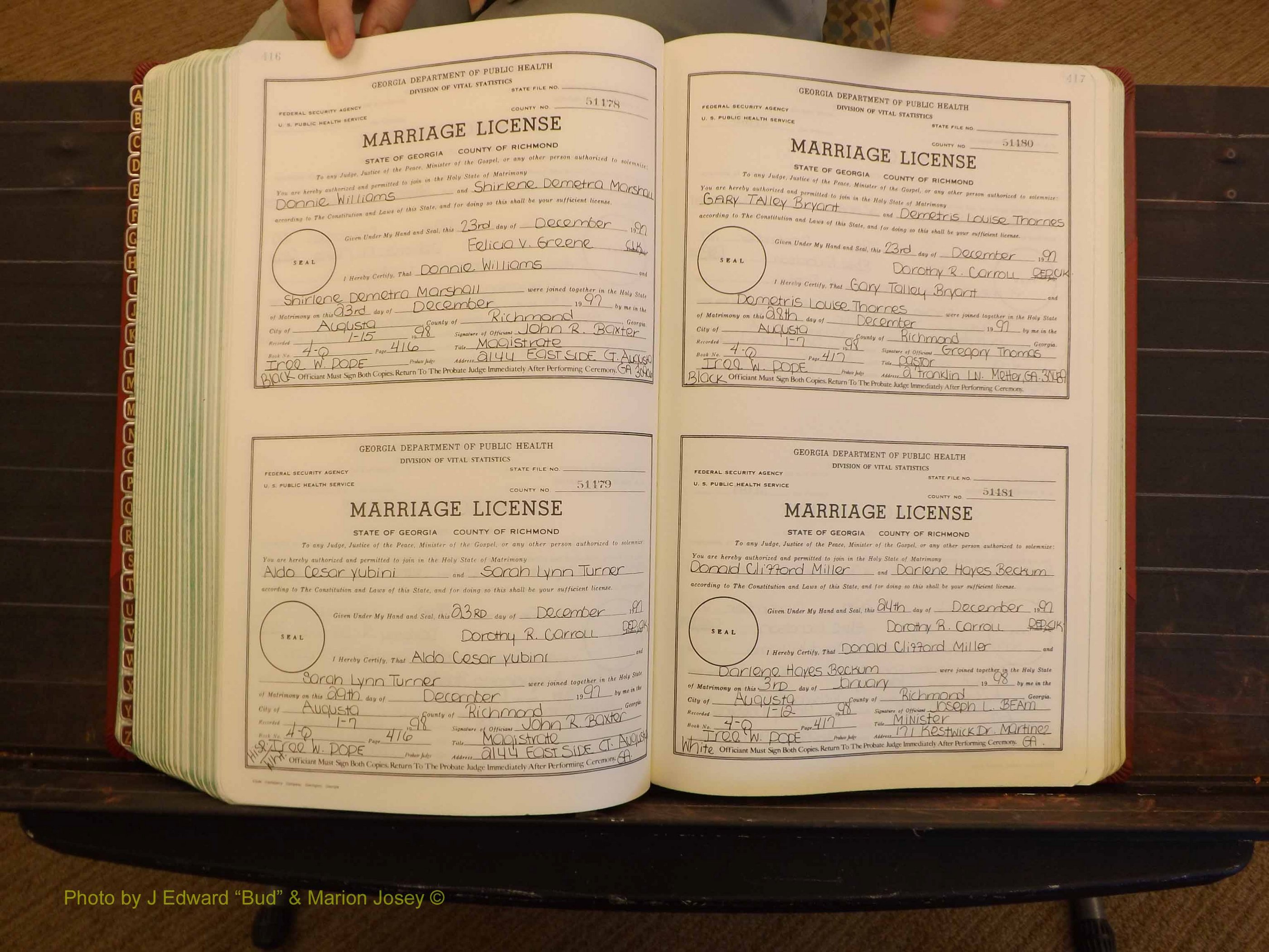 Richmond Marriages, 4Q, 1997-1998 P 416-417.JPG