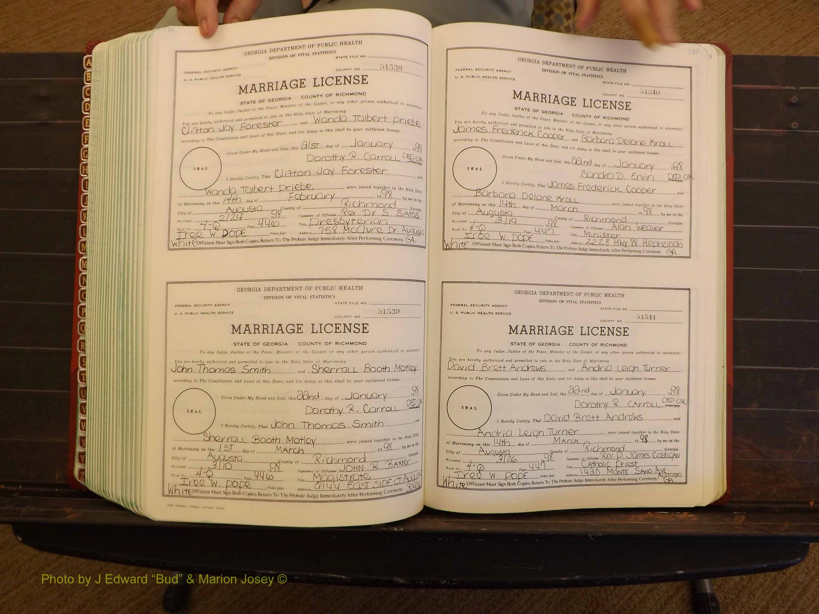 Richmond Marriages, 4Q, 1997-1998 P 446-447.JPG