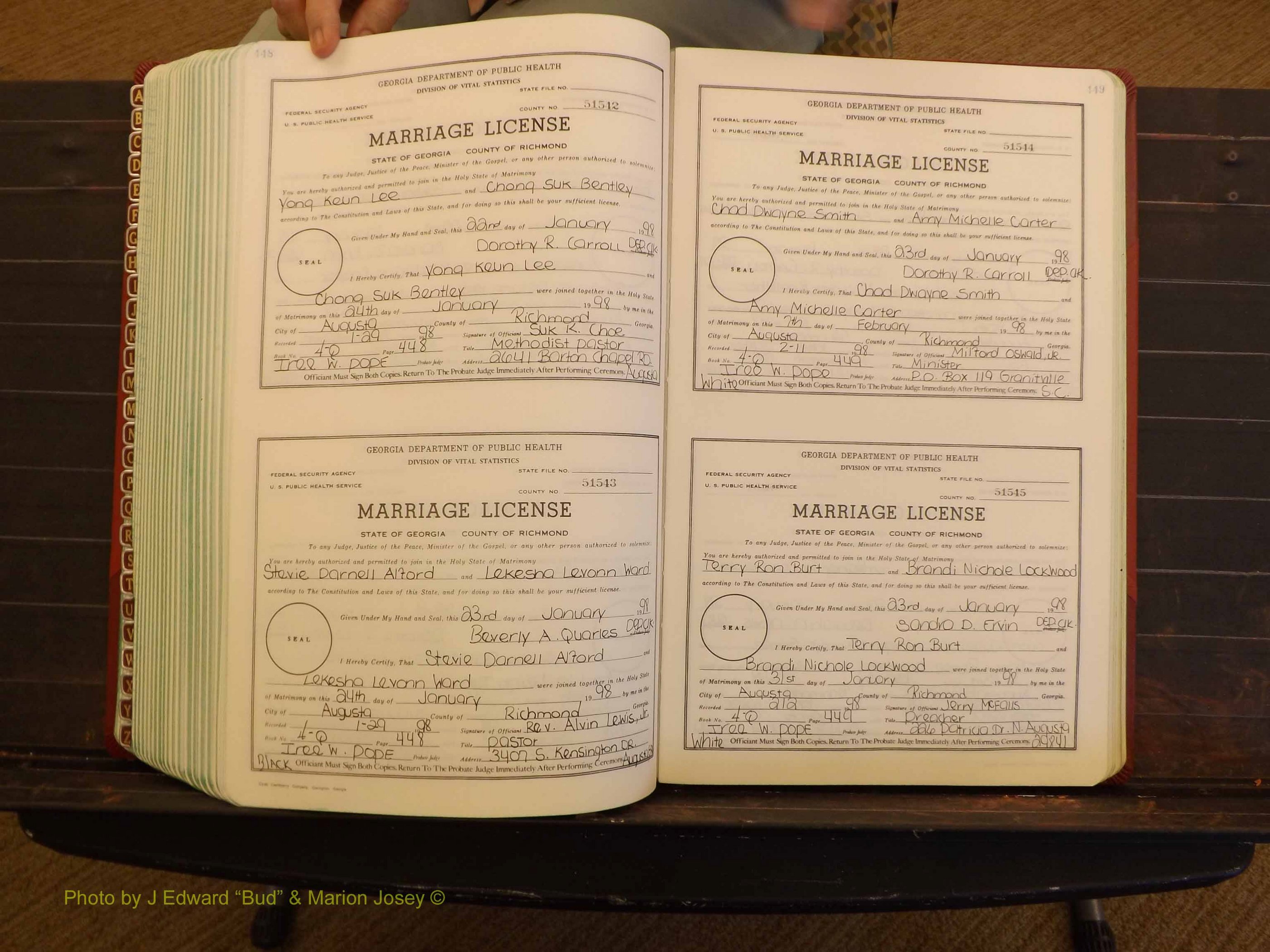 Richmond Marriages, 4Q, 1997-1998 P 448-449.JPG