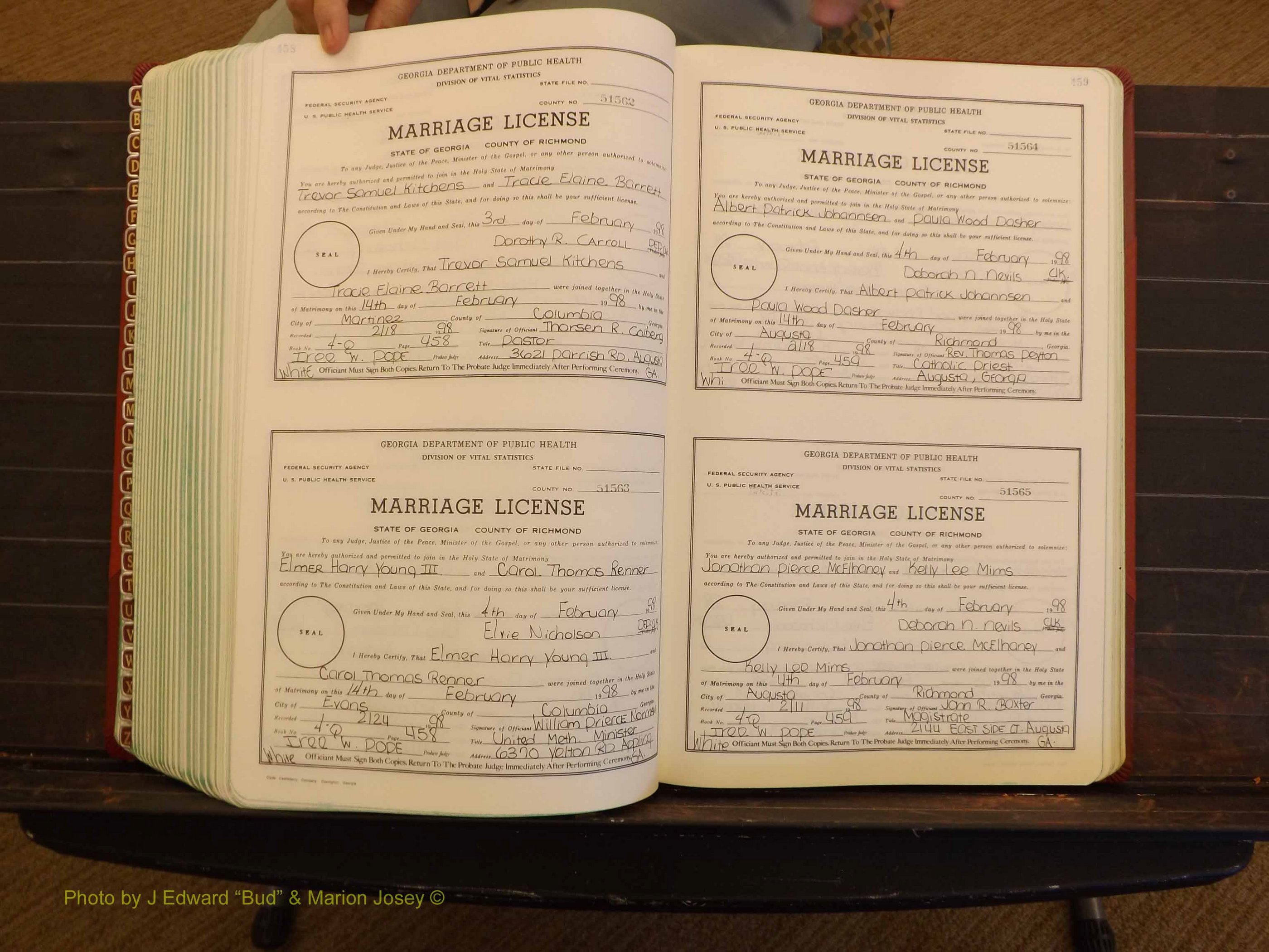 Richmond Marriages, 4Q, 1997-1998 P 458-459.JPG