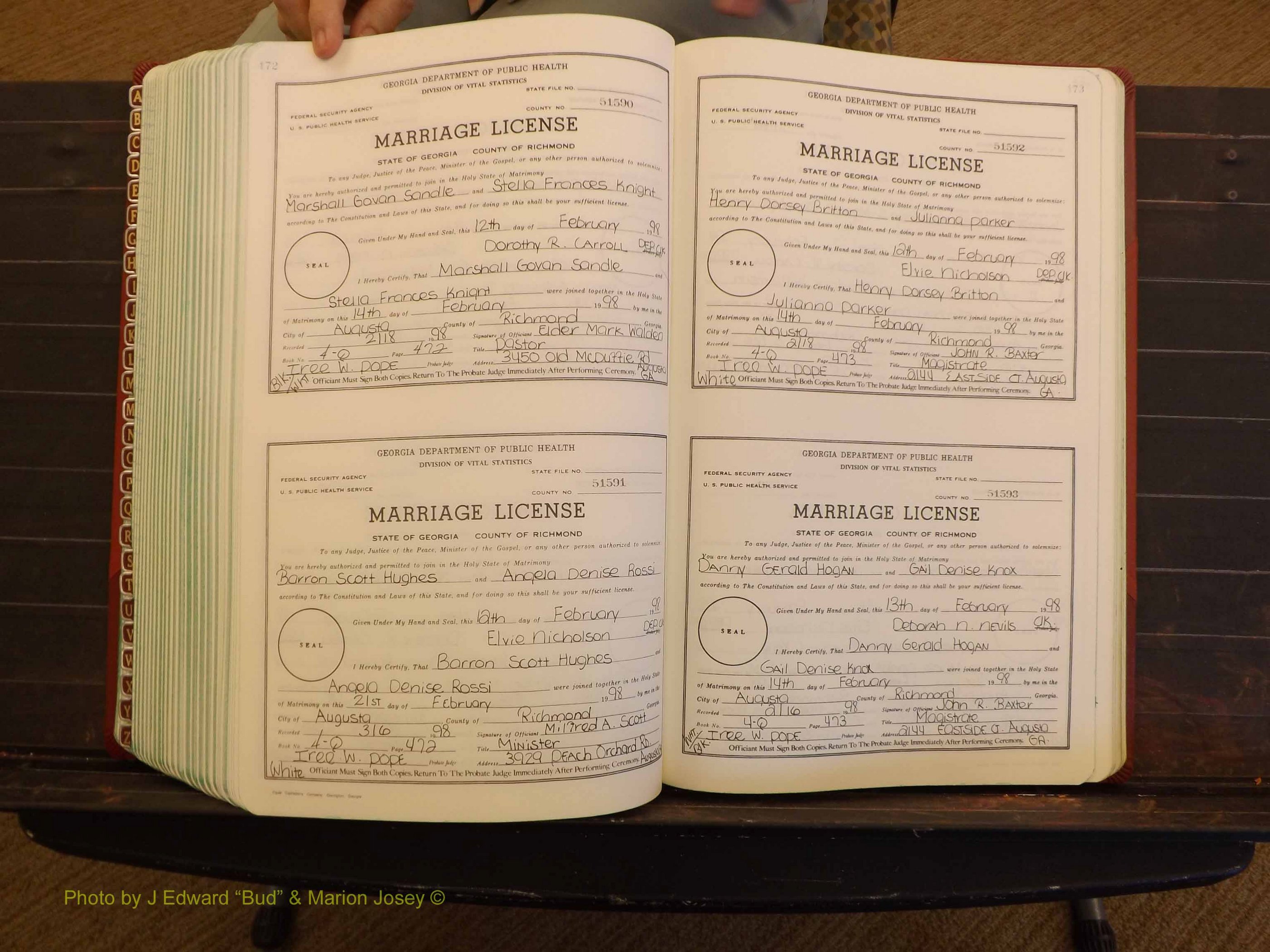 Richmond Marriages, 4Q, 1997-1998 P 472-473.JPG