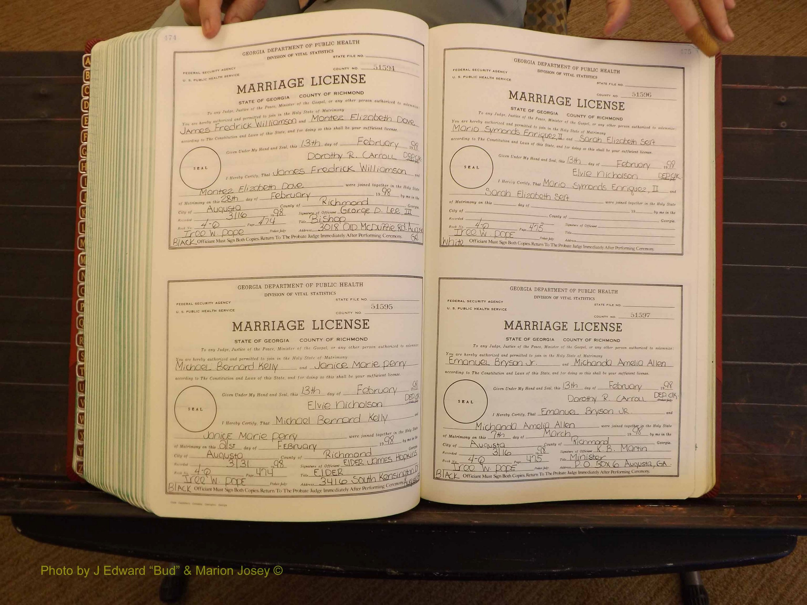 Richmond Marriages, 4Q, 1997-1998 P 474-475.JPG