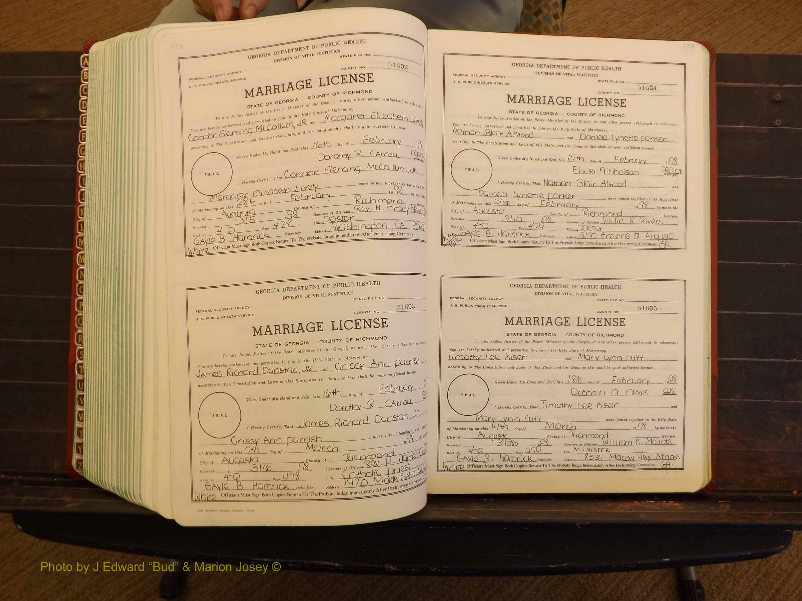 Richmond Marriages, 4Q, 1997-1998 P 478-479.JPG