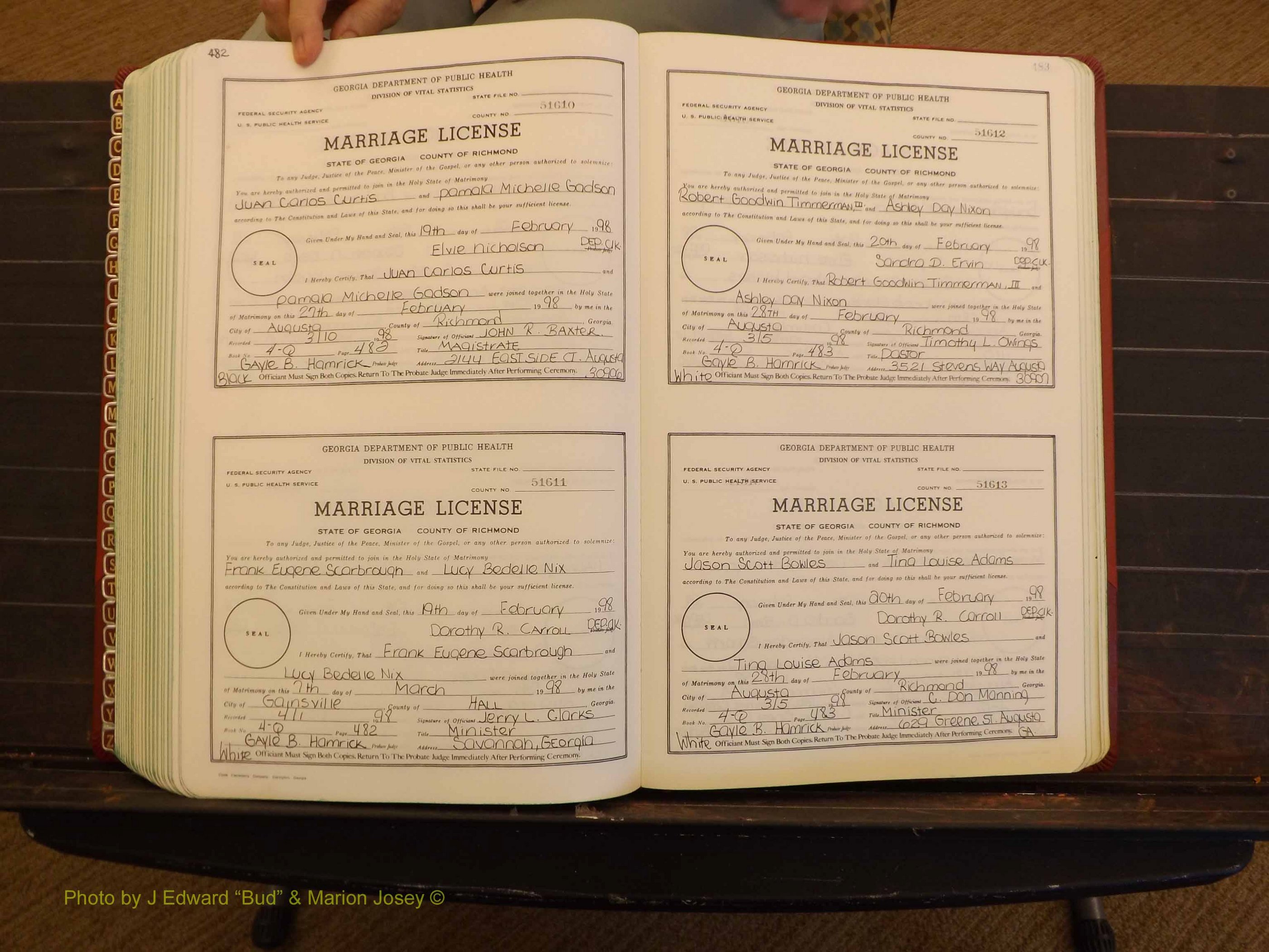 Richmond Marriages, 4Q, 1997-1998 P 482-483.JPG