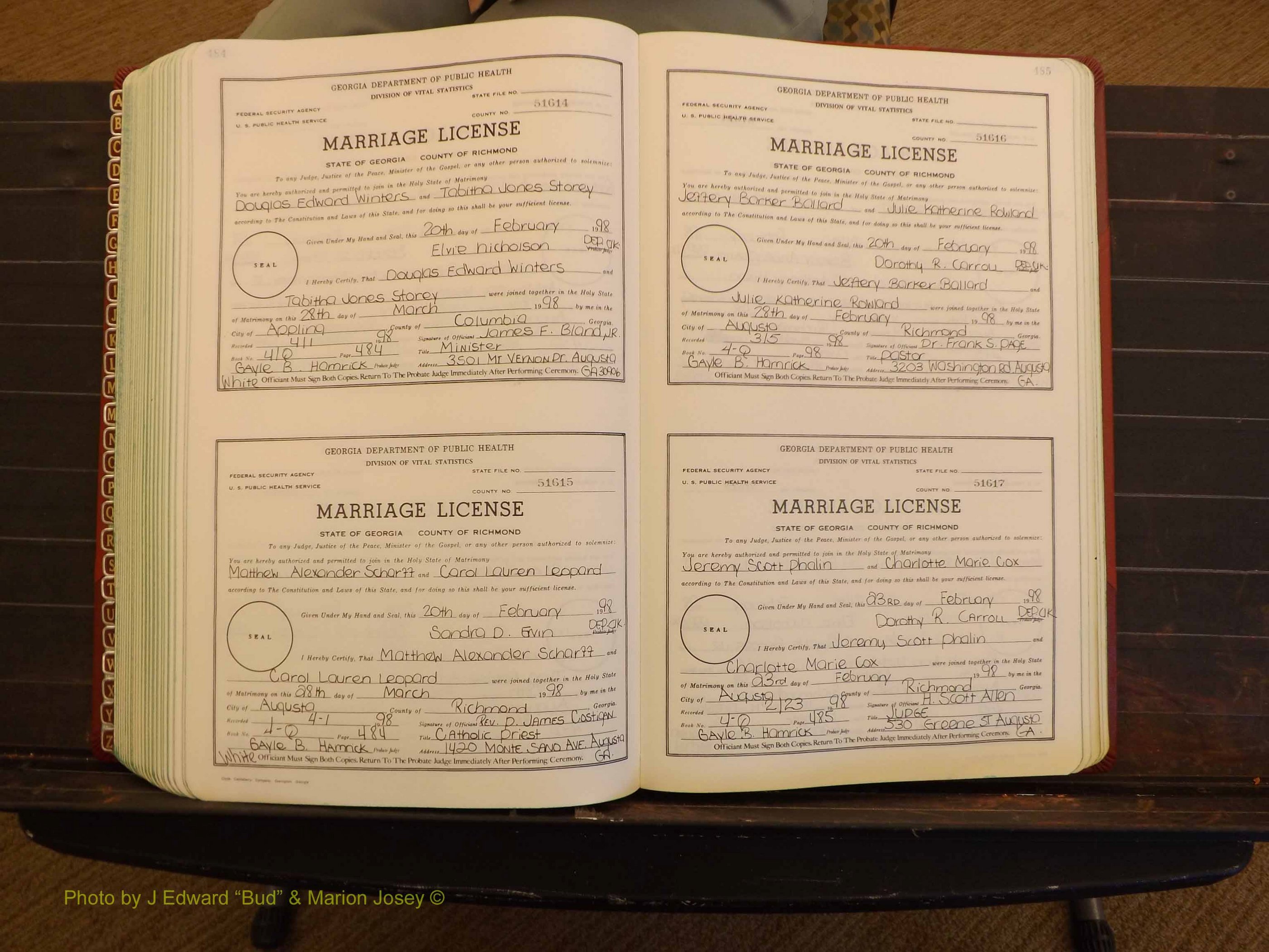 Richmond Marriages, 4Q, 1997-1998 P 484-485.JPG