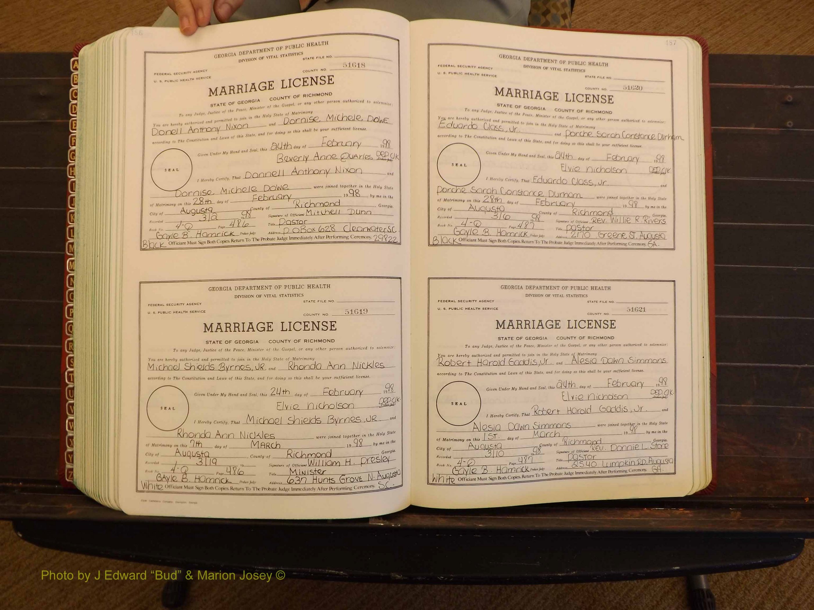 Richmond Marriages, 4Q, 1997-1998 P 486-487.JPG