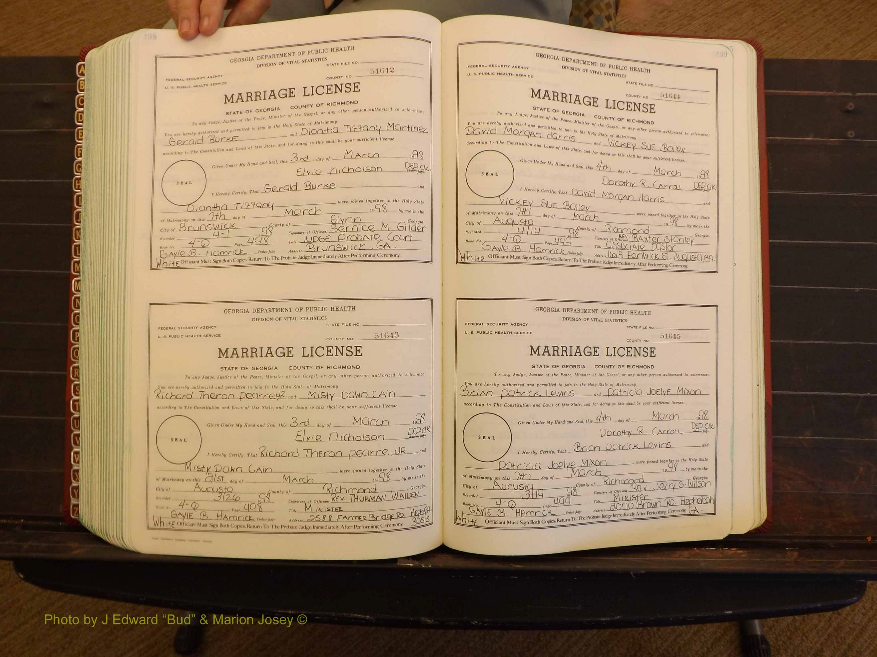 Richmond Marriages, 4Q, 1997-1998 P 498-499.JPG