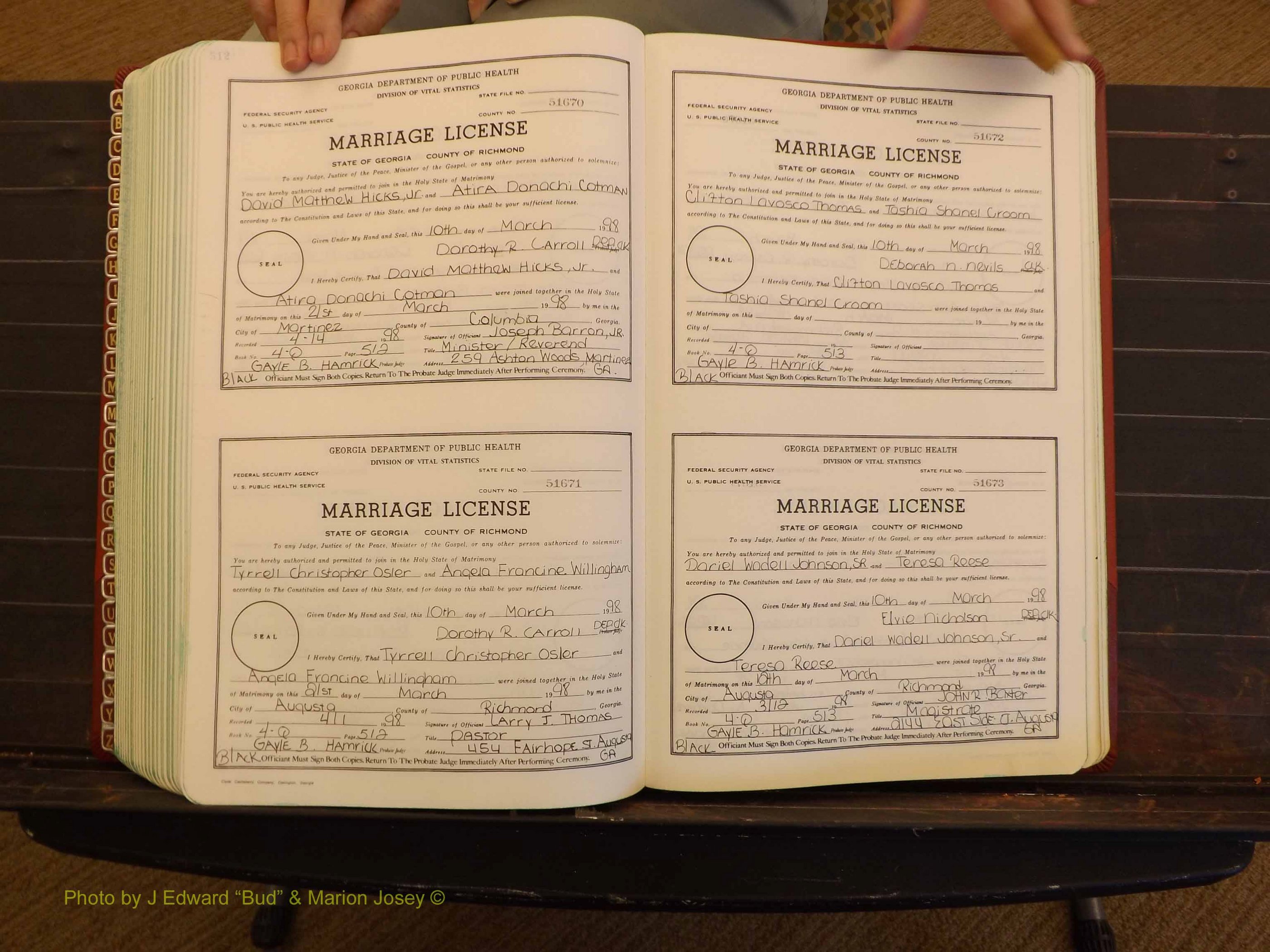 Richmond Marriages, 4Q, 1997-1998 P 512-513.JPG