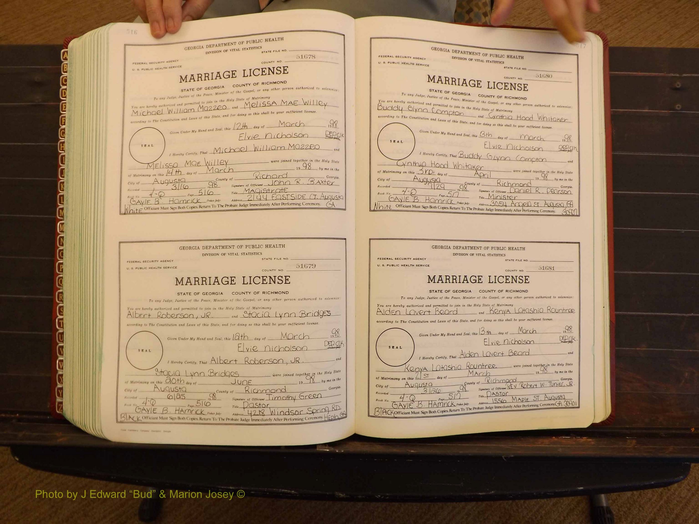 Richmond Marriages, 4Q, 1997-1998 P 516-517.JPG