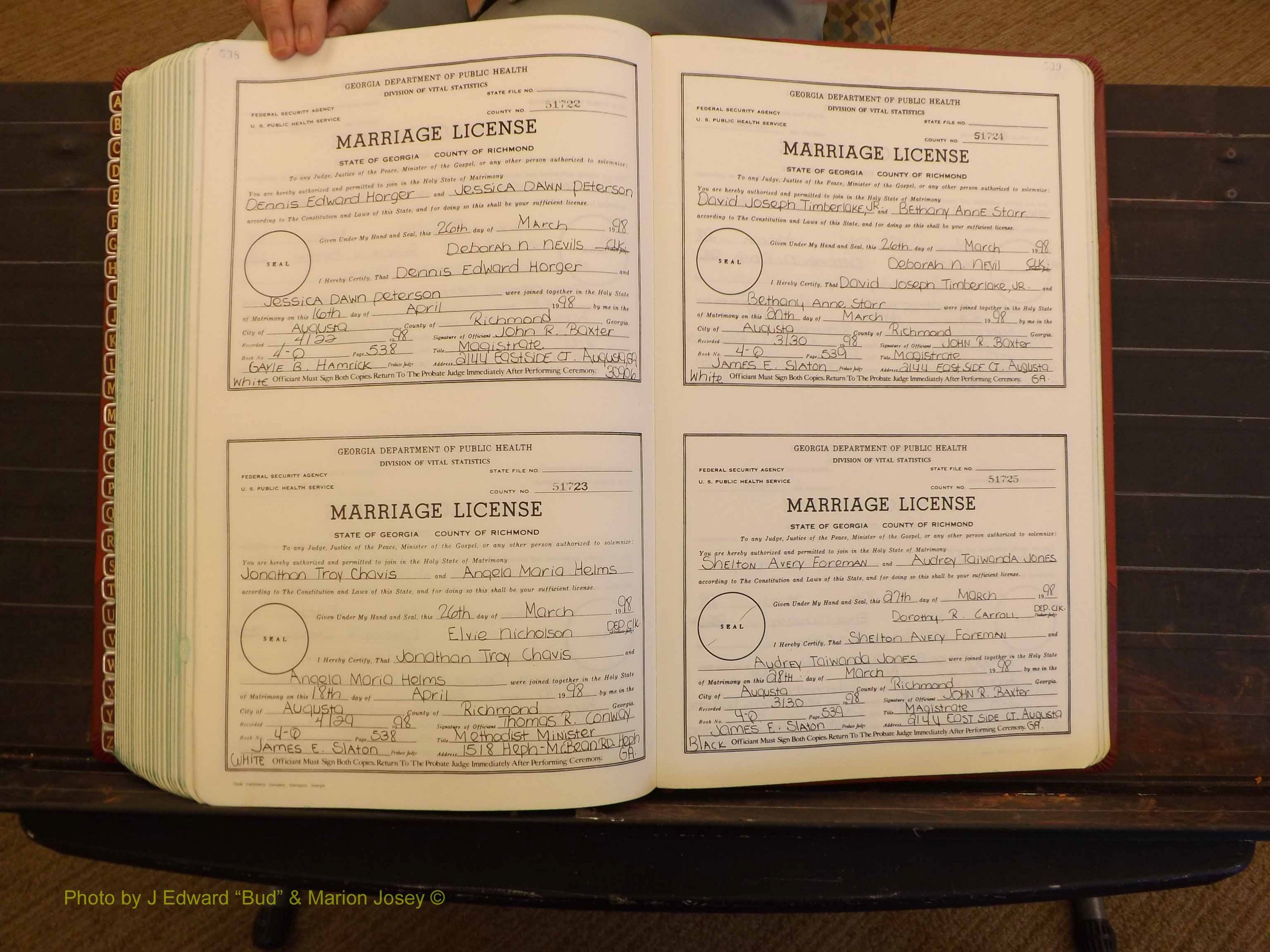 Richmond Marriages, 4Q, 1997-1998 P 538-539.JPG