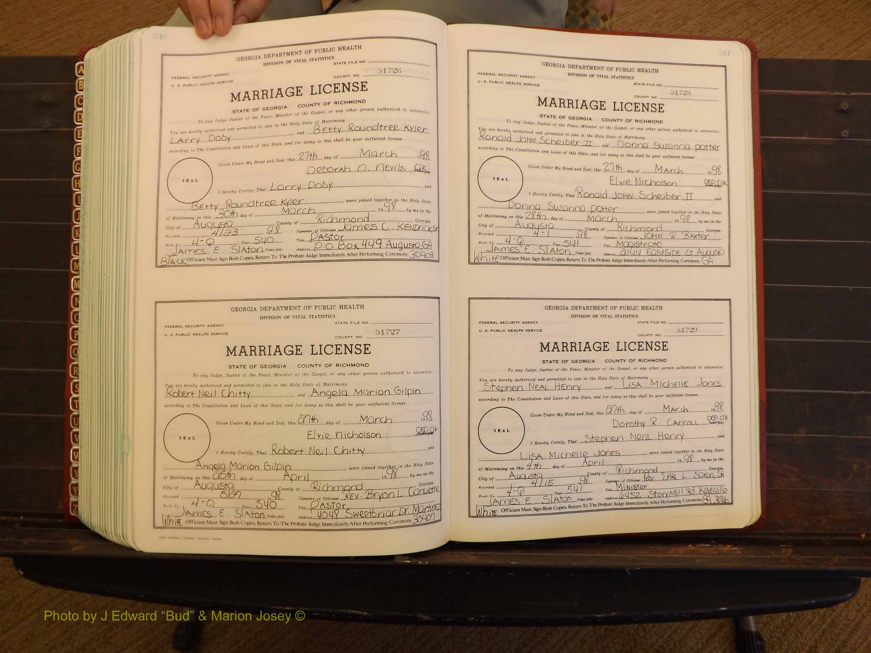 Richmond Marriages, 4Q, 1997-1998 P 540-541.JPG