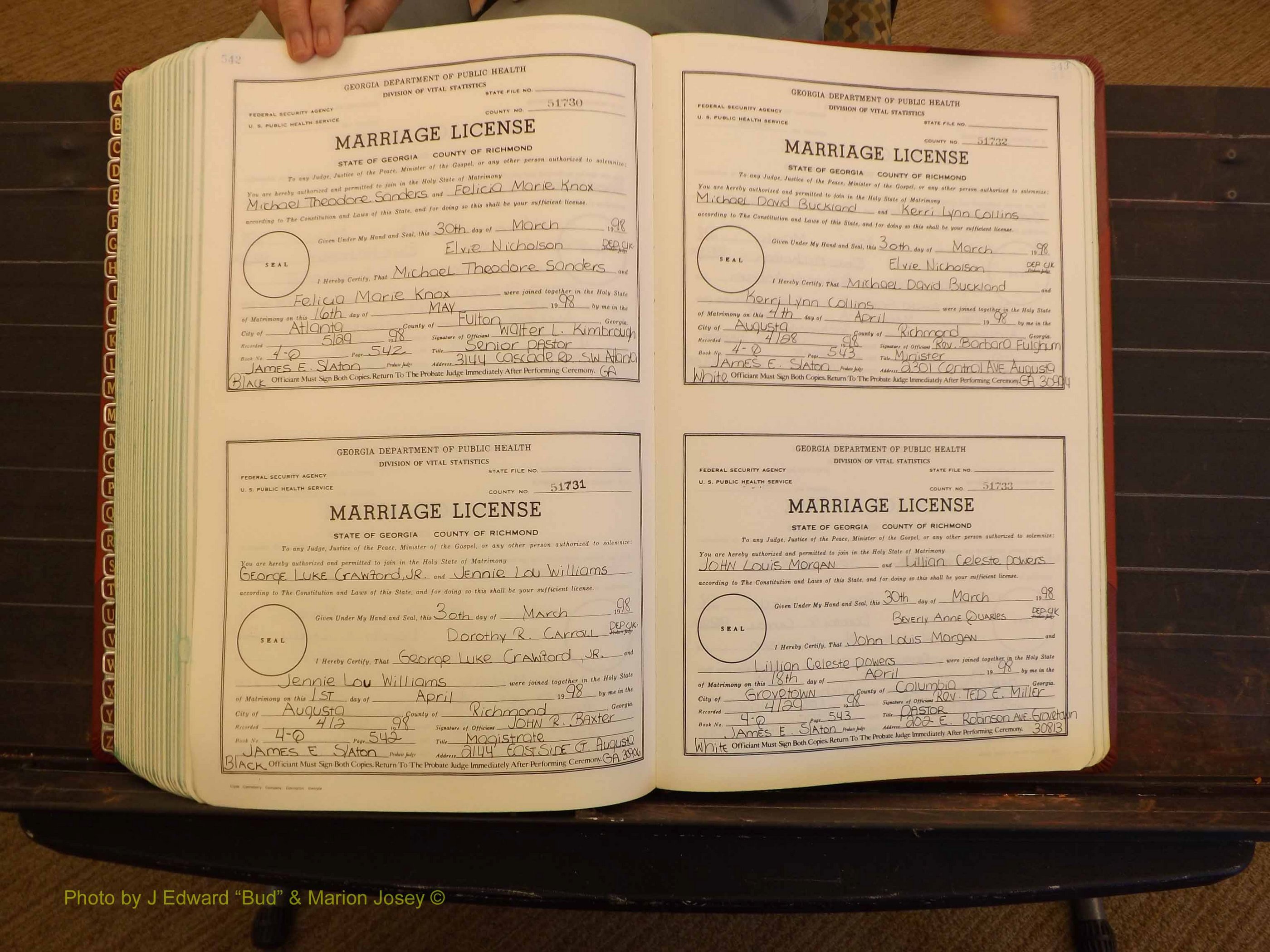 Richmond Marriages, 4Q, 1997-1998 P 542-543.JPG