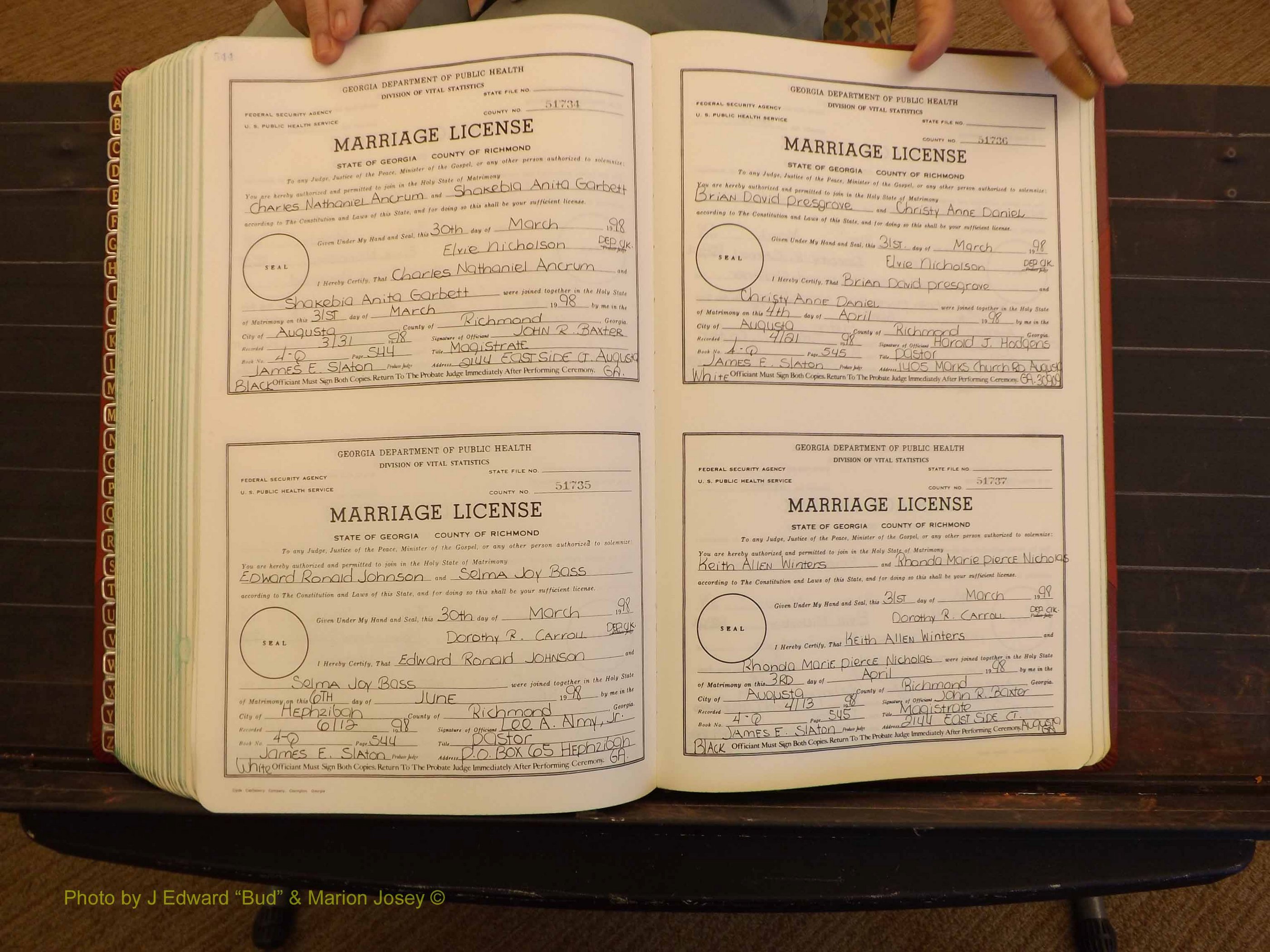 Richmond Marriages, 4Q, 1997-1998 P 544-545.JPG