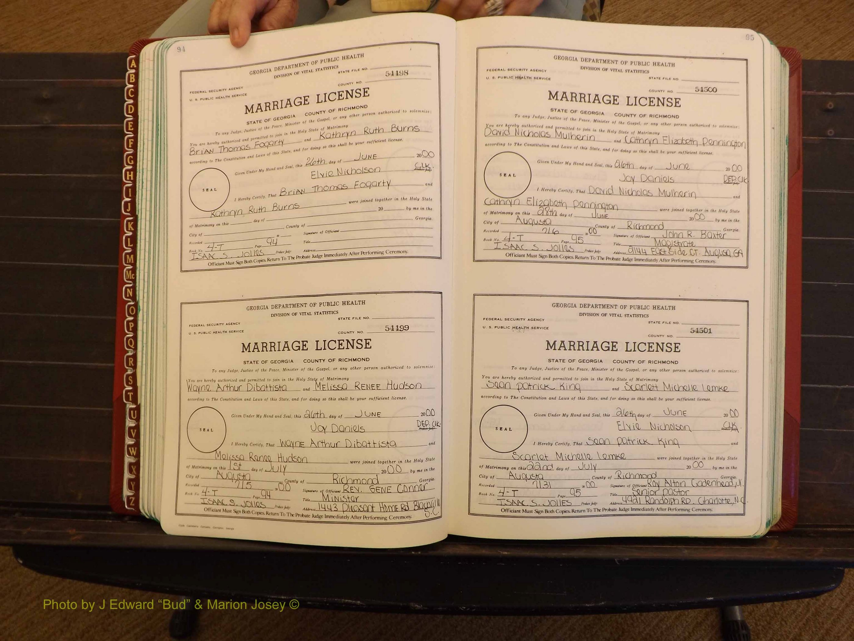 Richmond Marriages, 4 T, 2000-2001 P 094-095.JPG