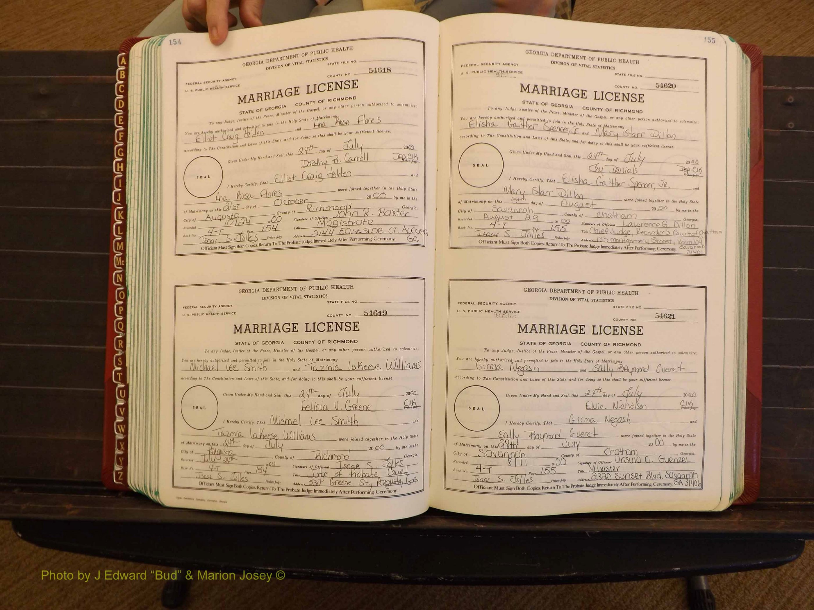 Richmond Marriages, 4 T, 2000-2001 P 154-155.JPG