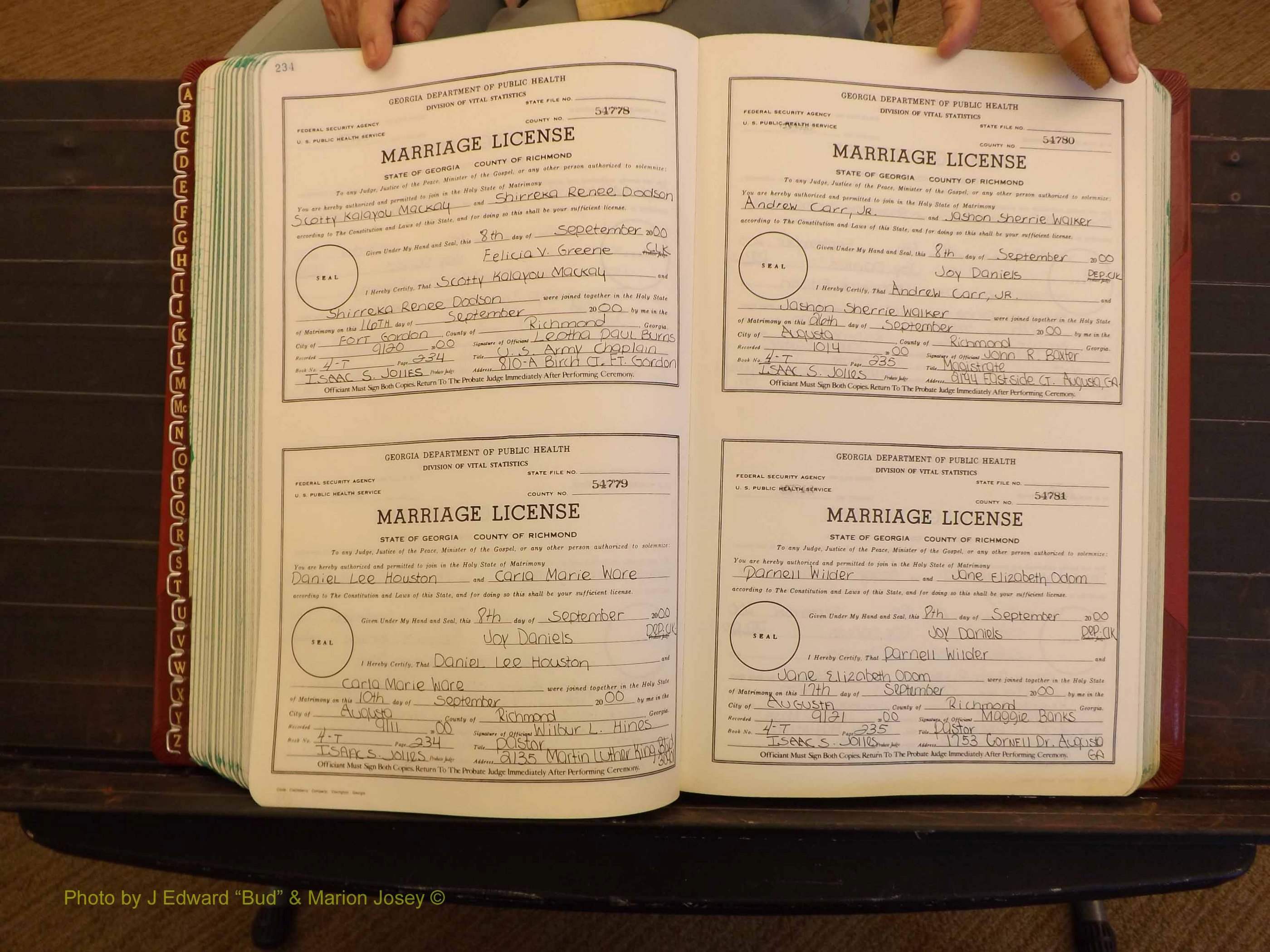 Richmond Marriages, 4 T, 2000-2001 P 234-235.JPG