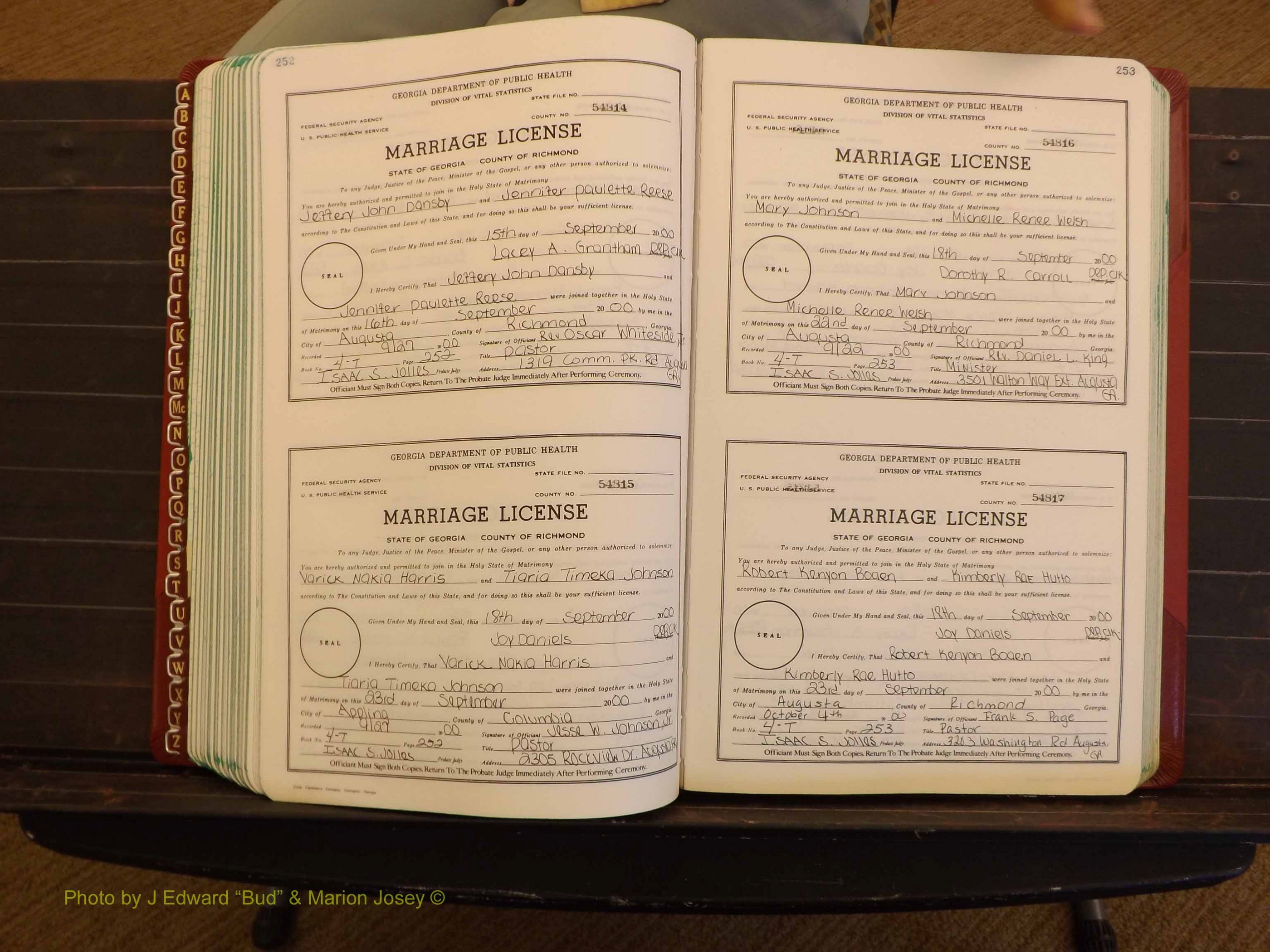 Richmond Marriages, 4 T, 2000-2001 P 252-253.JPG