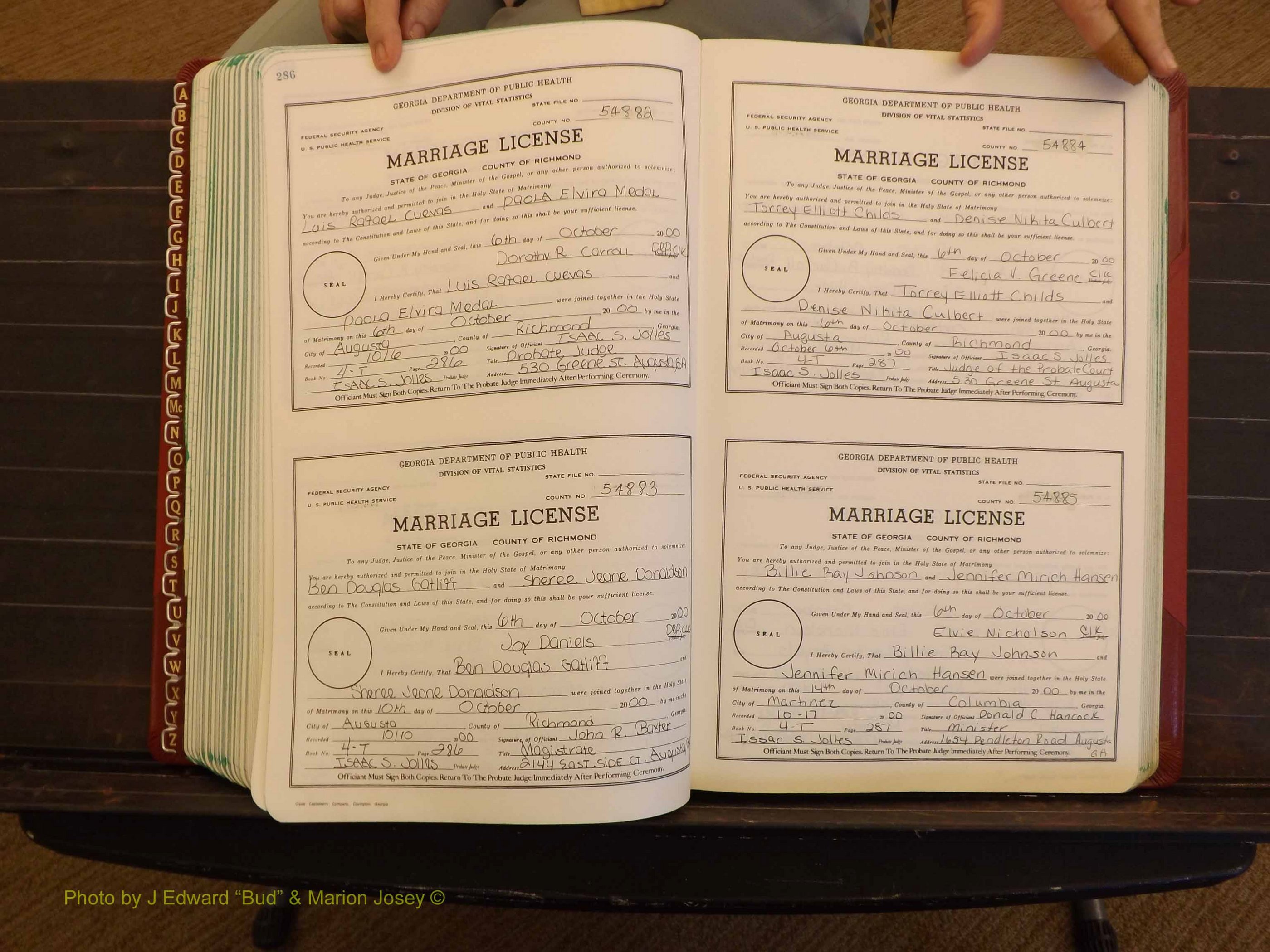 Richmond Marriages, 4 T, 2000-2001 P 286-287.JPG