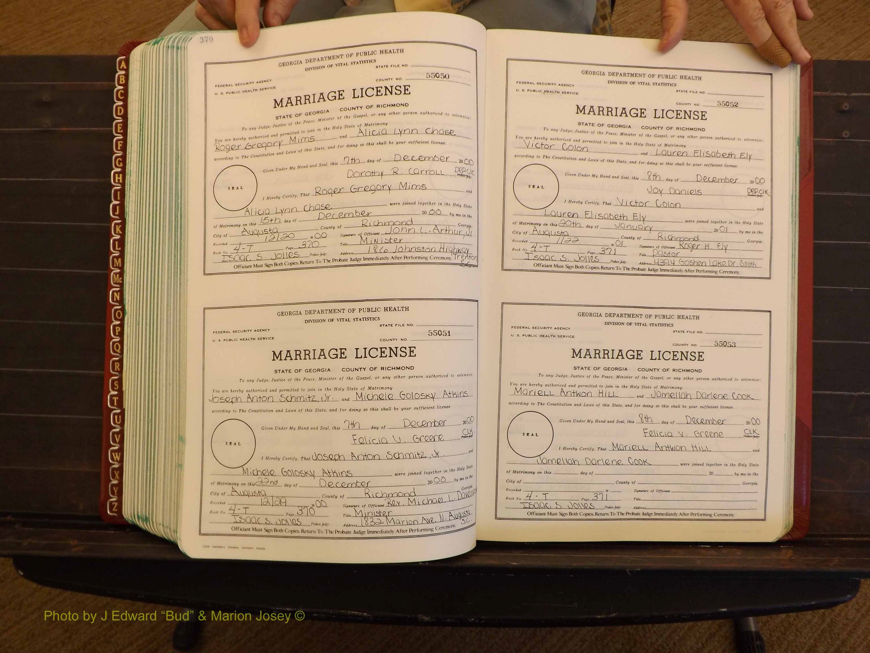 Richmond Marriages, 4 T, 2000-2001 P 370-371.JPG