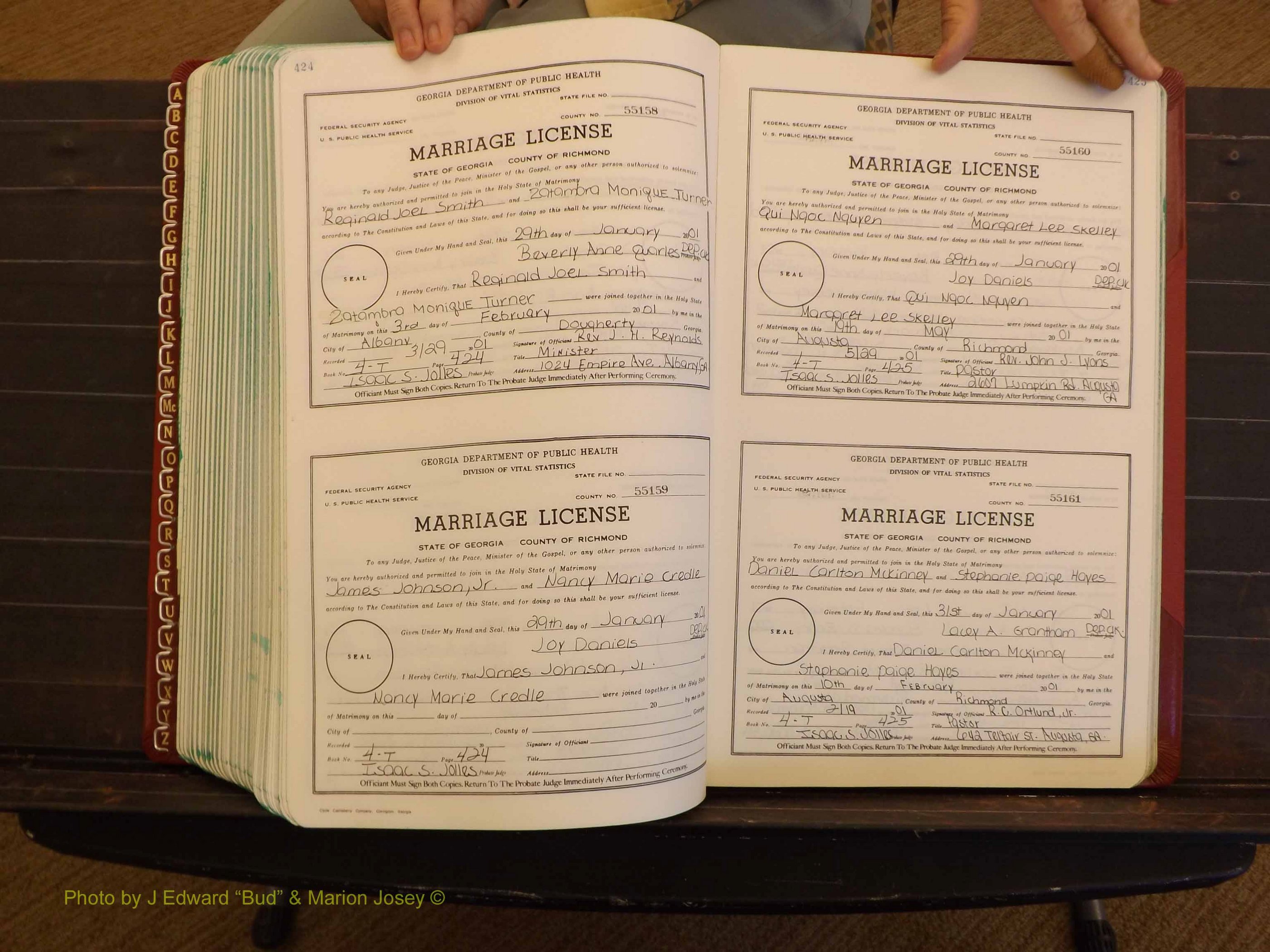 Richmond Marriages, 4 T, 2000-2001 P 424-425.JPG