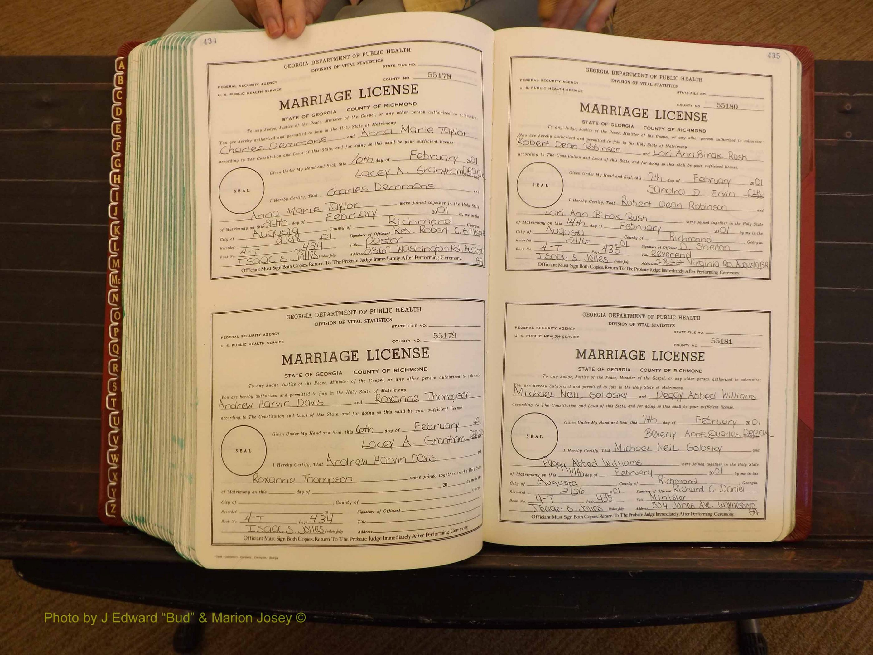 Richmond Marriages, 4 T, 2000-2001 P 434-435.JPG