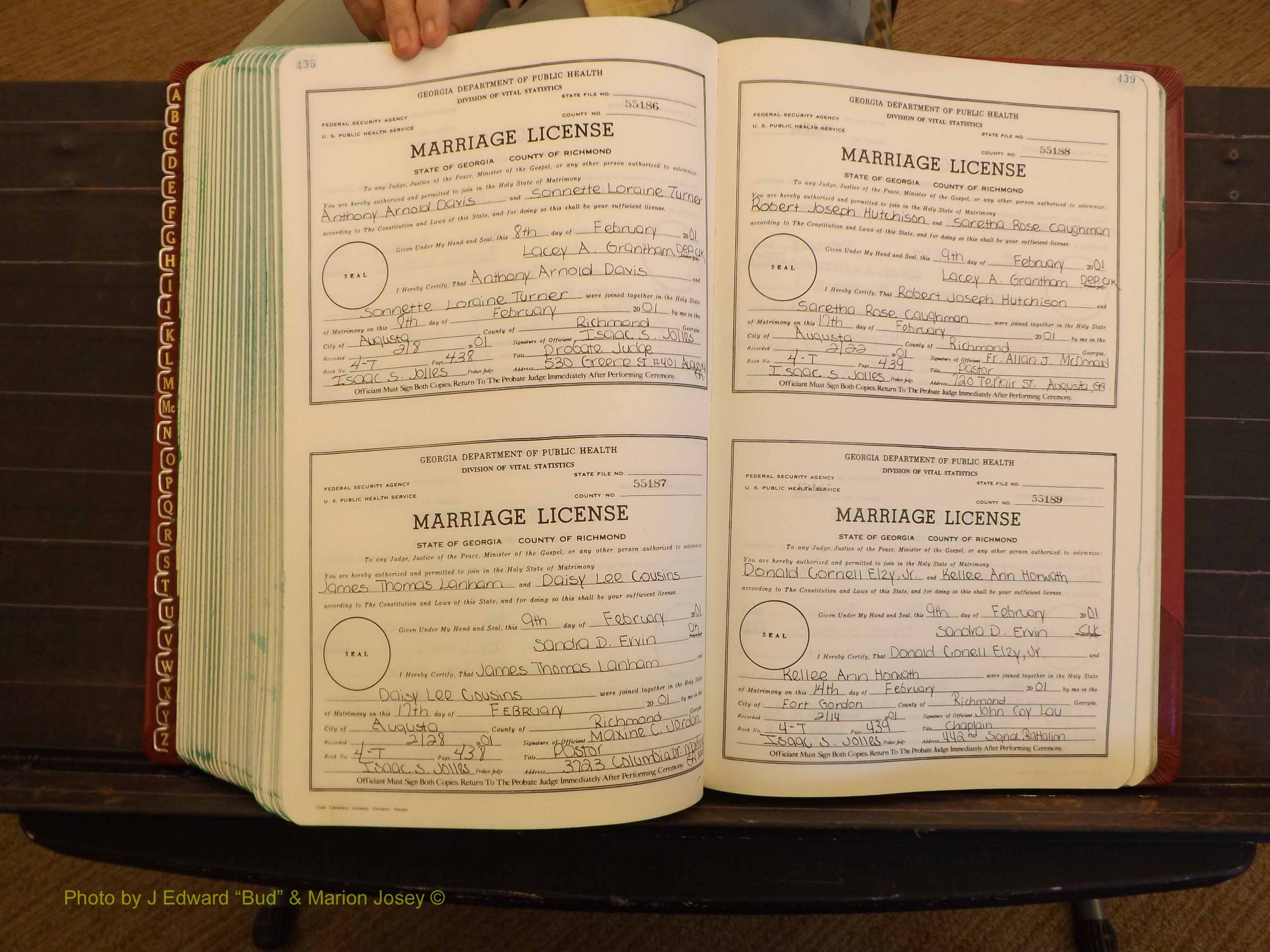 Richmond Marriages, 4 T, 2000-2001 P 438-439.JPG