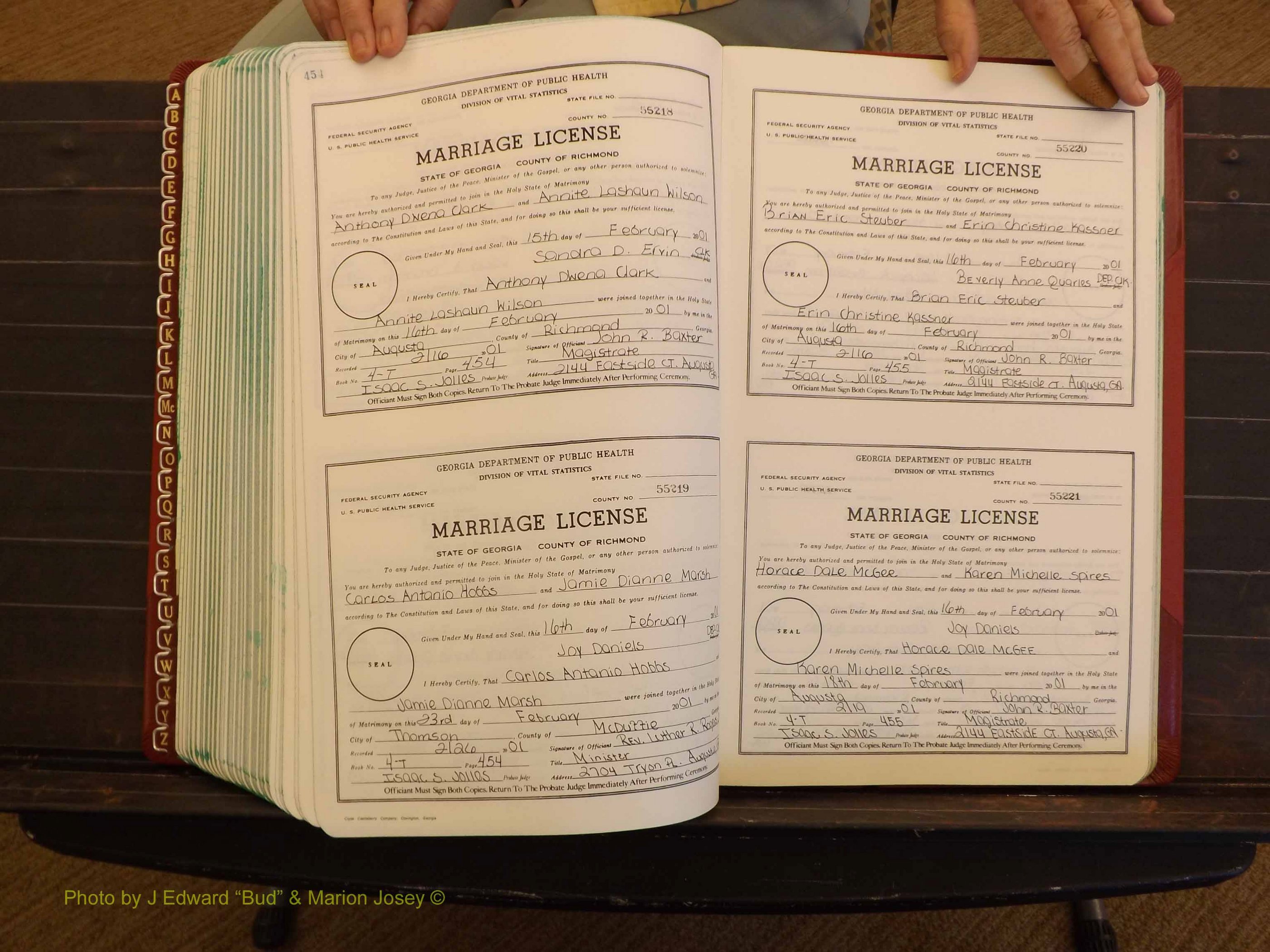 Richmond Marriages, 4 T, 2000-2001 P 454-455.JPG