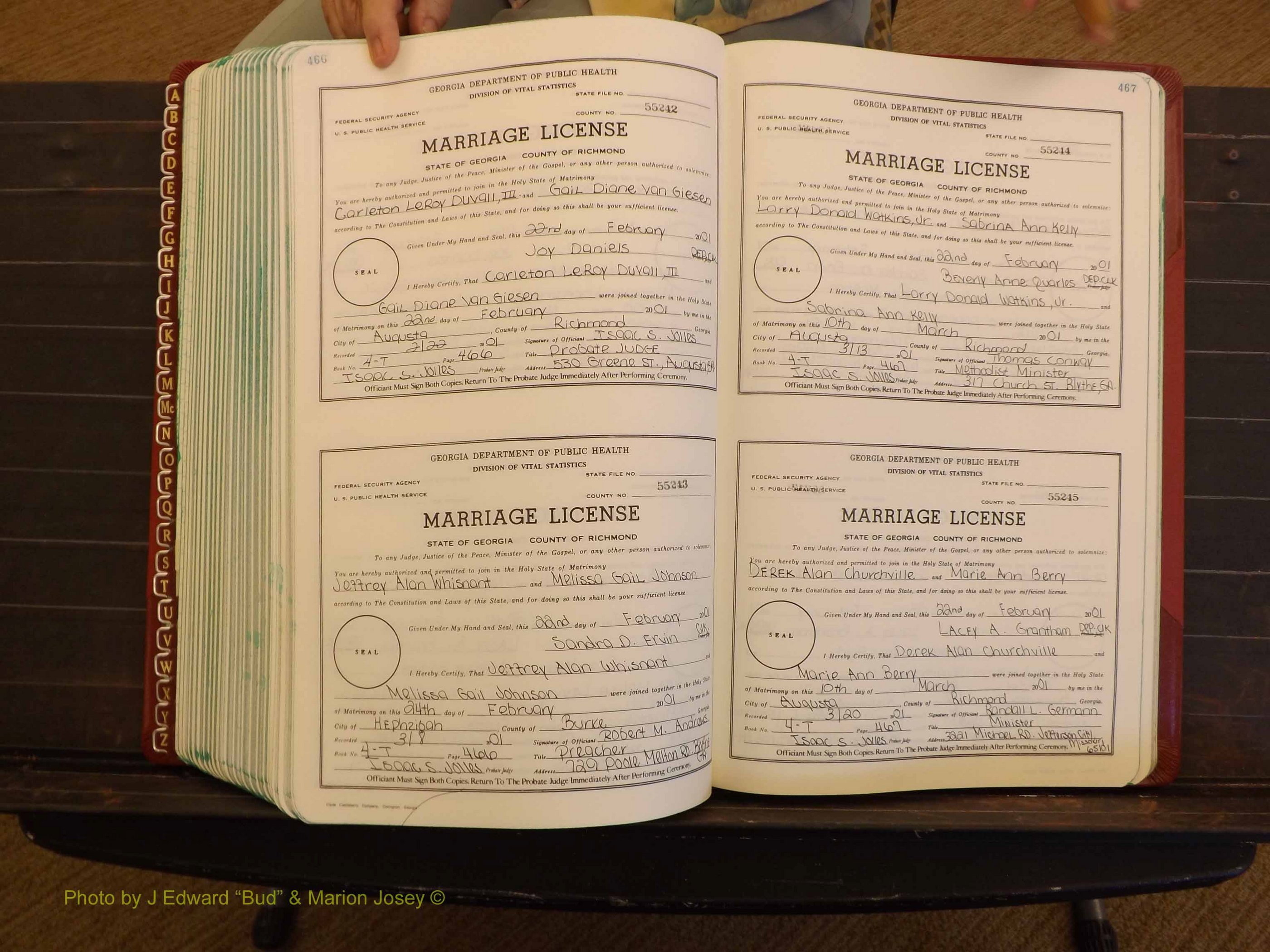 Richmond Marriages, 4 T, 2000-2001 P 466-467.JPG