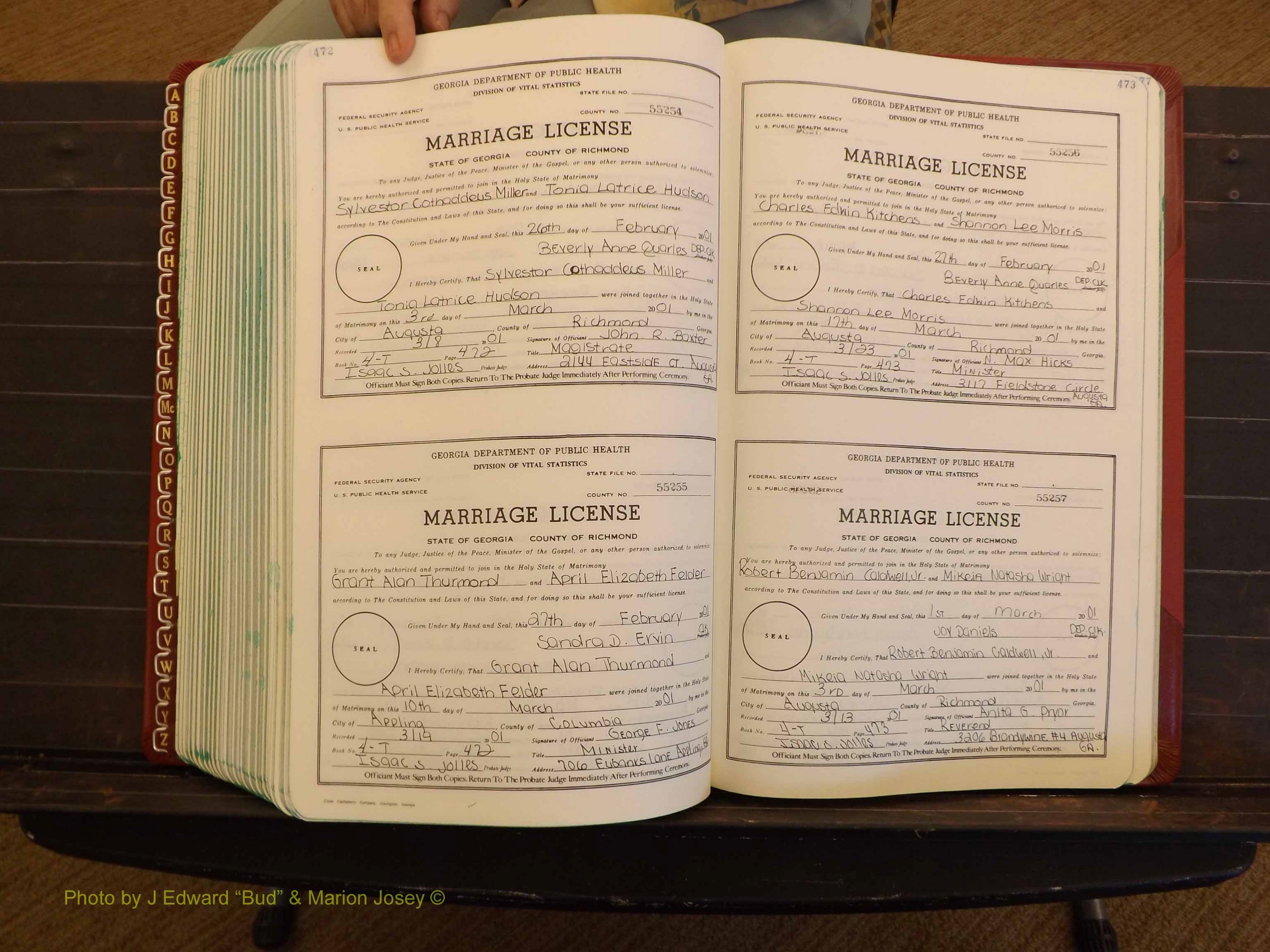 Richmond Marriages, 4 T, 2000-2001 P 472-473.JPG