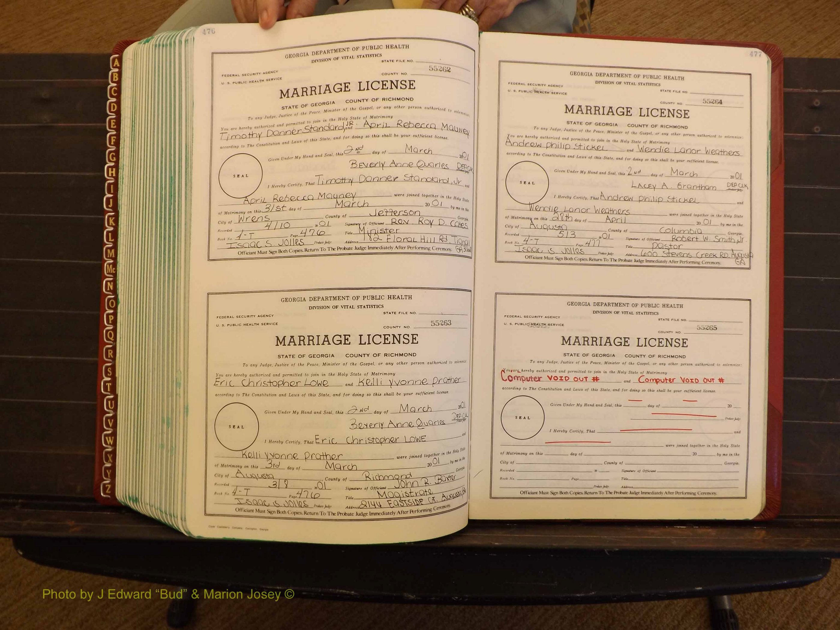 Richmond Marriages, 4 T, 2000-2001 P 476-477.JPG