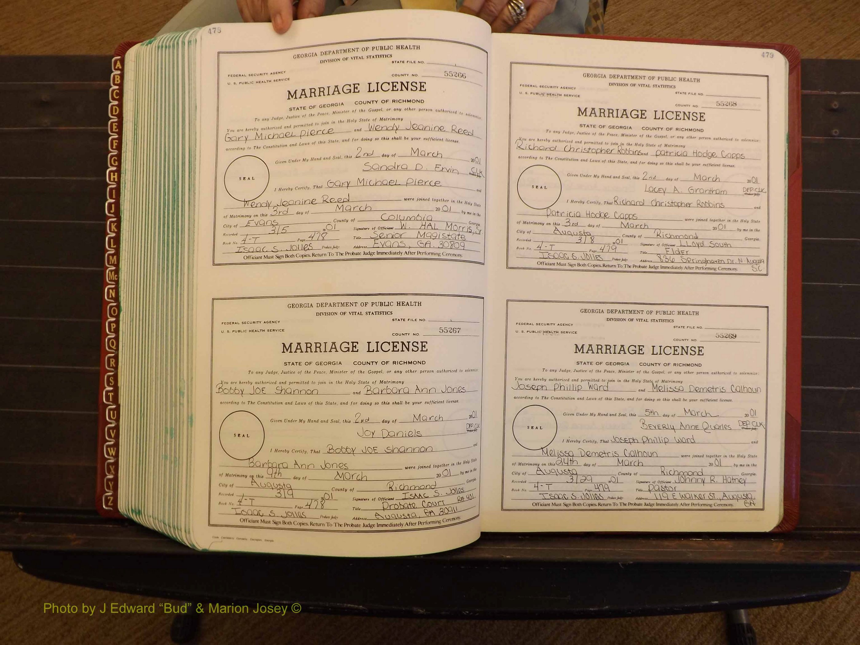Richmond Marriages, 4 T, 2000-2001 P 478-479.JPG