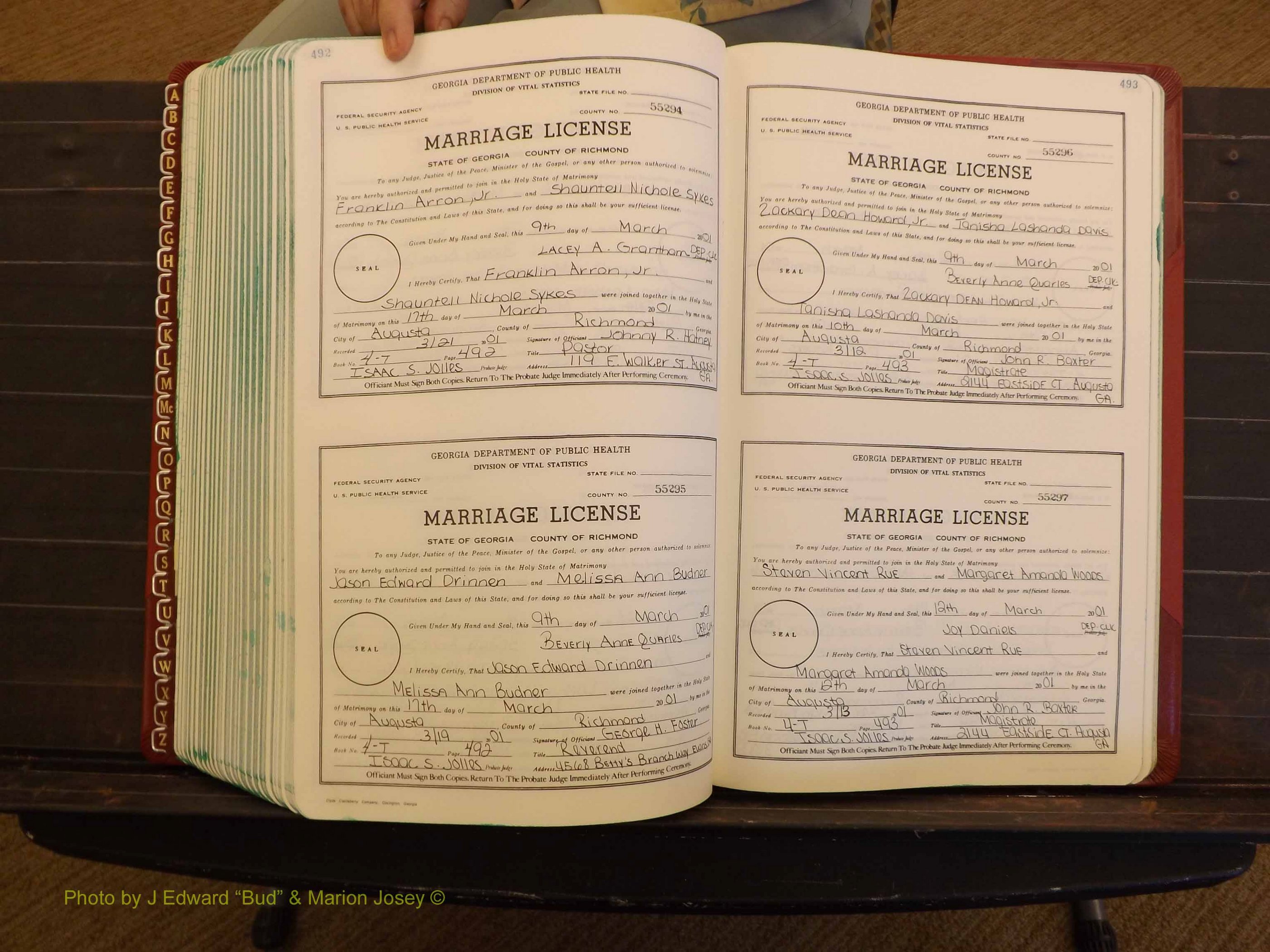 Richmond Marriages, 4 T, 2000-2001 P 492-493.JPG
