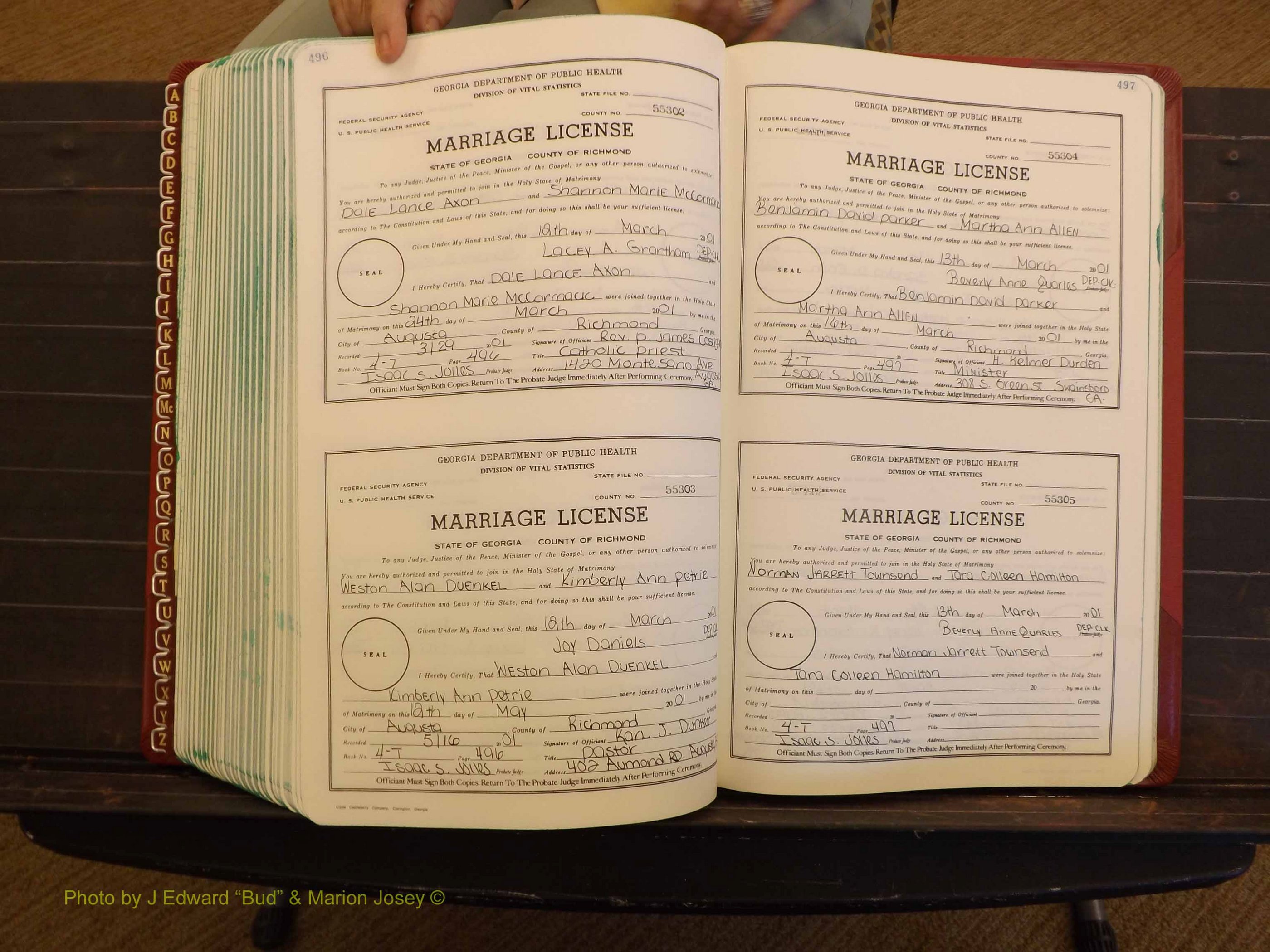 Richmond Marriages, 4 T, 2000-2001 P 496-497.JPG