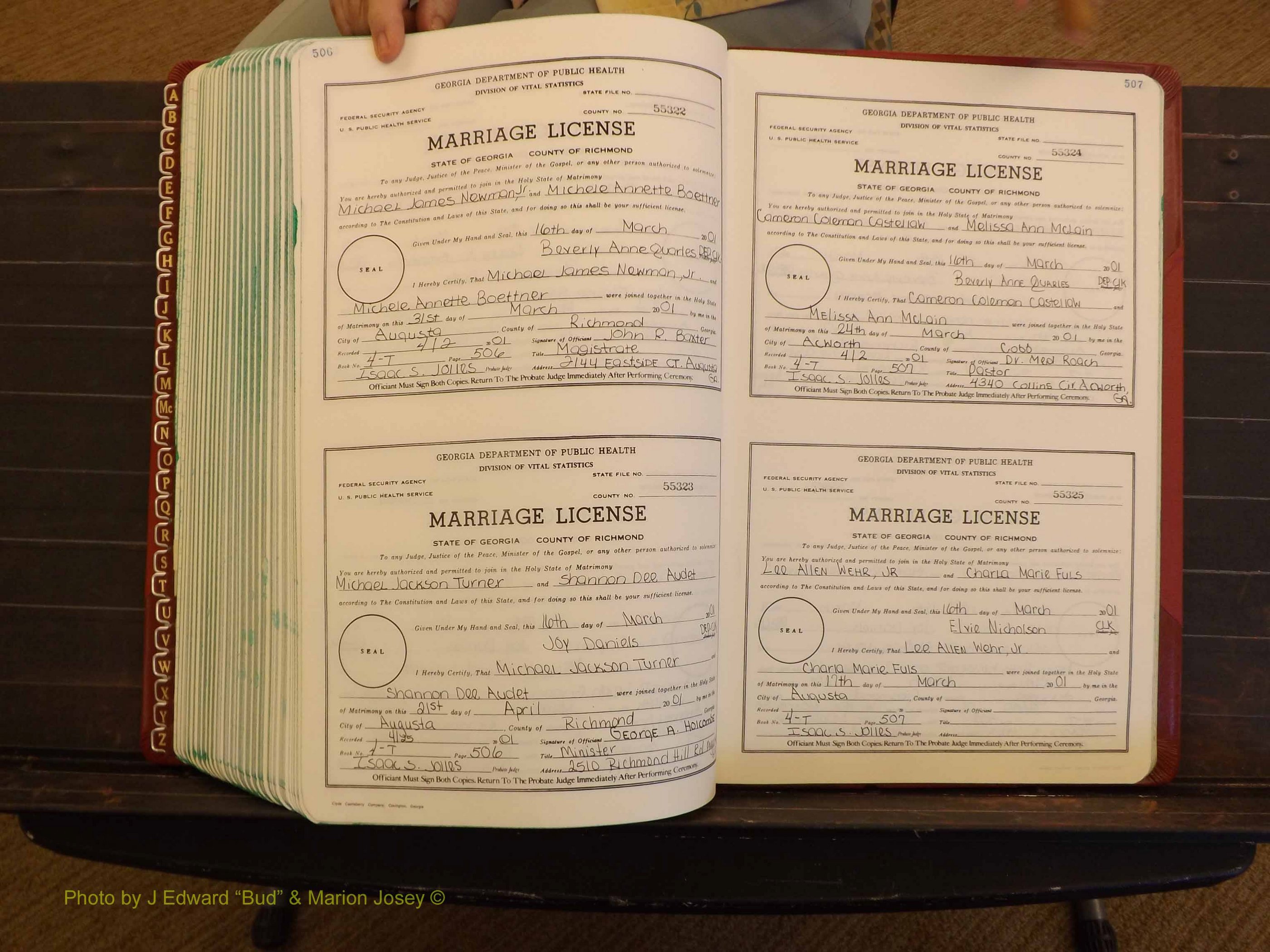 Richmond Marriages, 4 T, 2000-2001 P 506-507.JPG