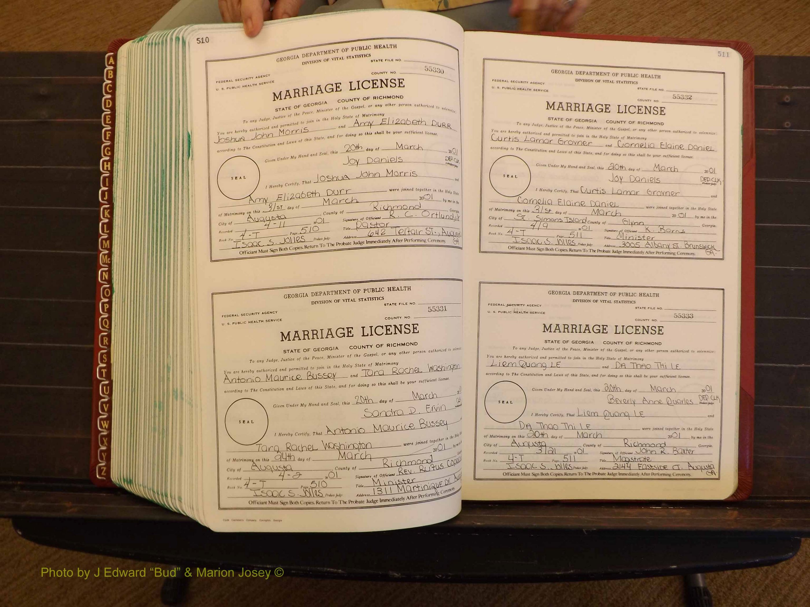 Richmond Marriages, 4 T, 2000-2001 P 510-511.JPG