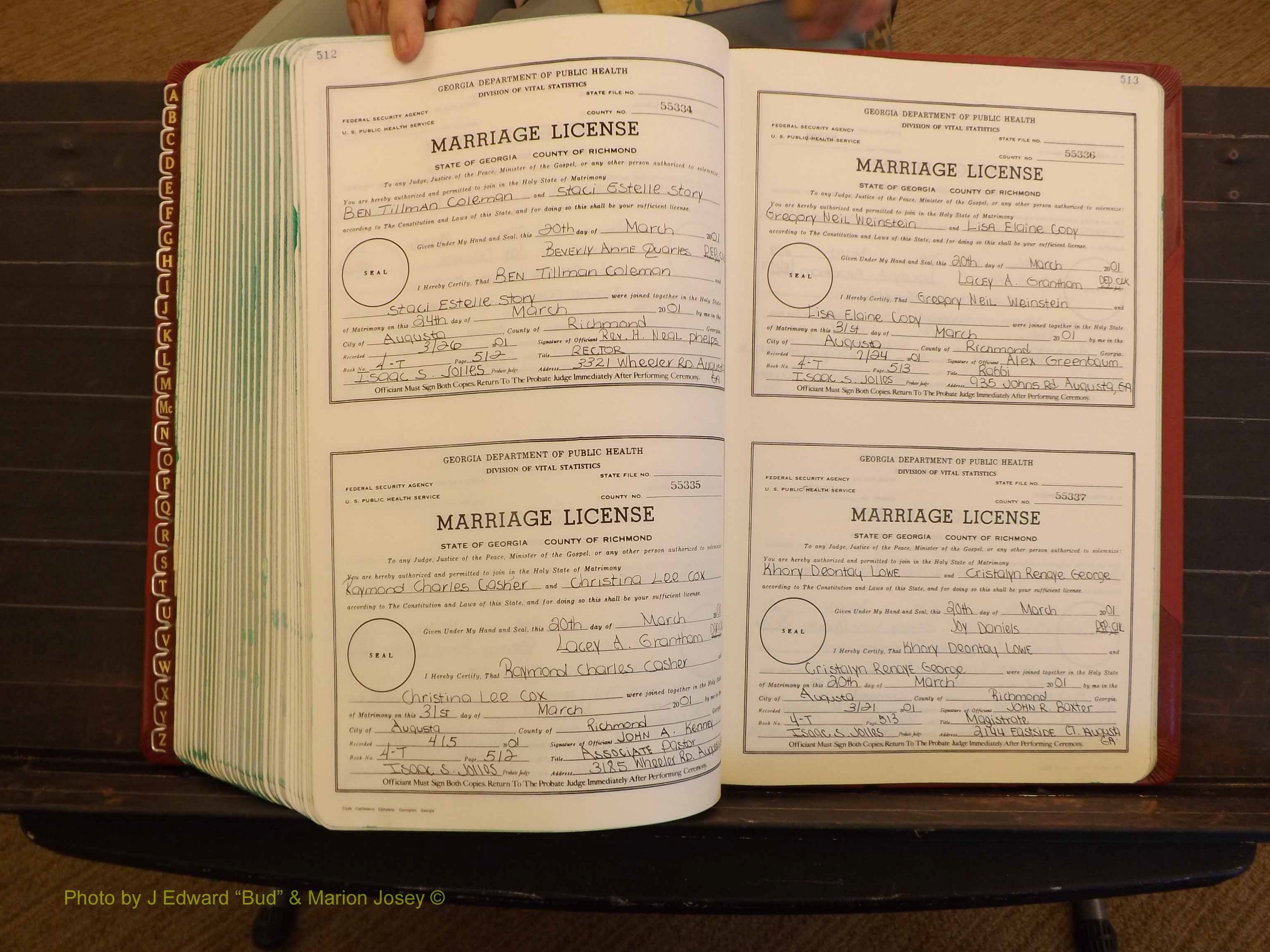 Richmond Marriages, 4 T, 2000-2001 P 512-513.JPG