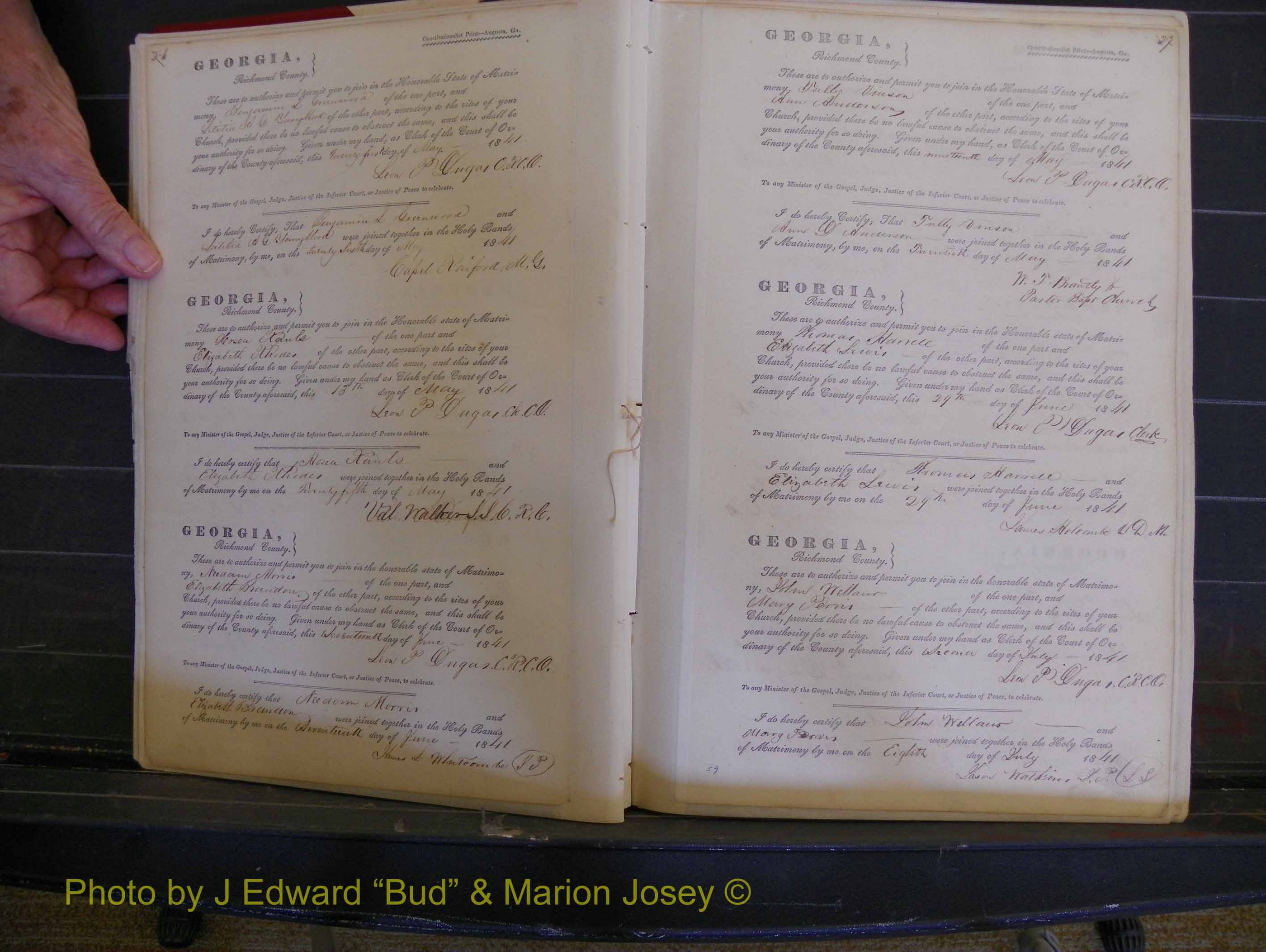 Richmond Marriages, Book B, 1839-1855 P 026-027.JPG