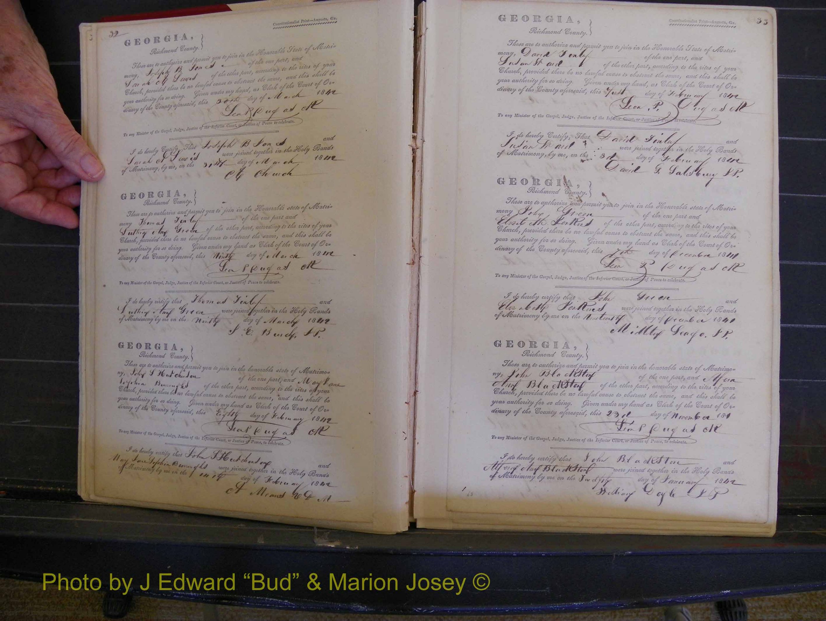 Richmond Marriages, Book B, 1839-1855 P 032-033.JPG