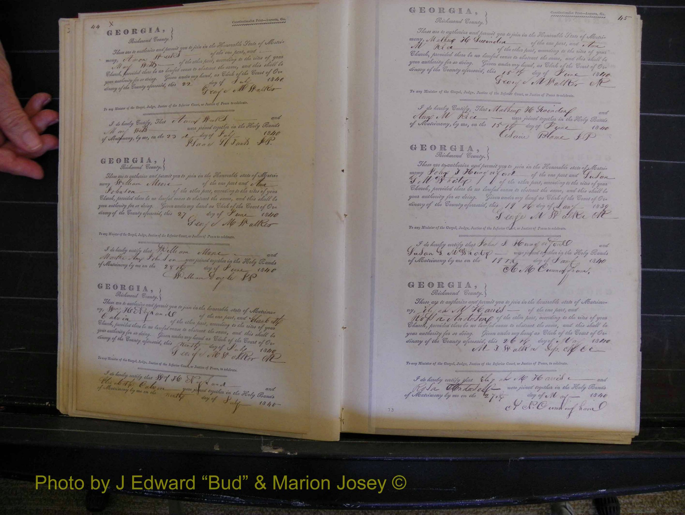 Richmond Marriages, Book B, 1839-1855 P 044-045.JPG
