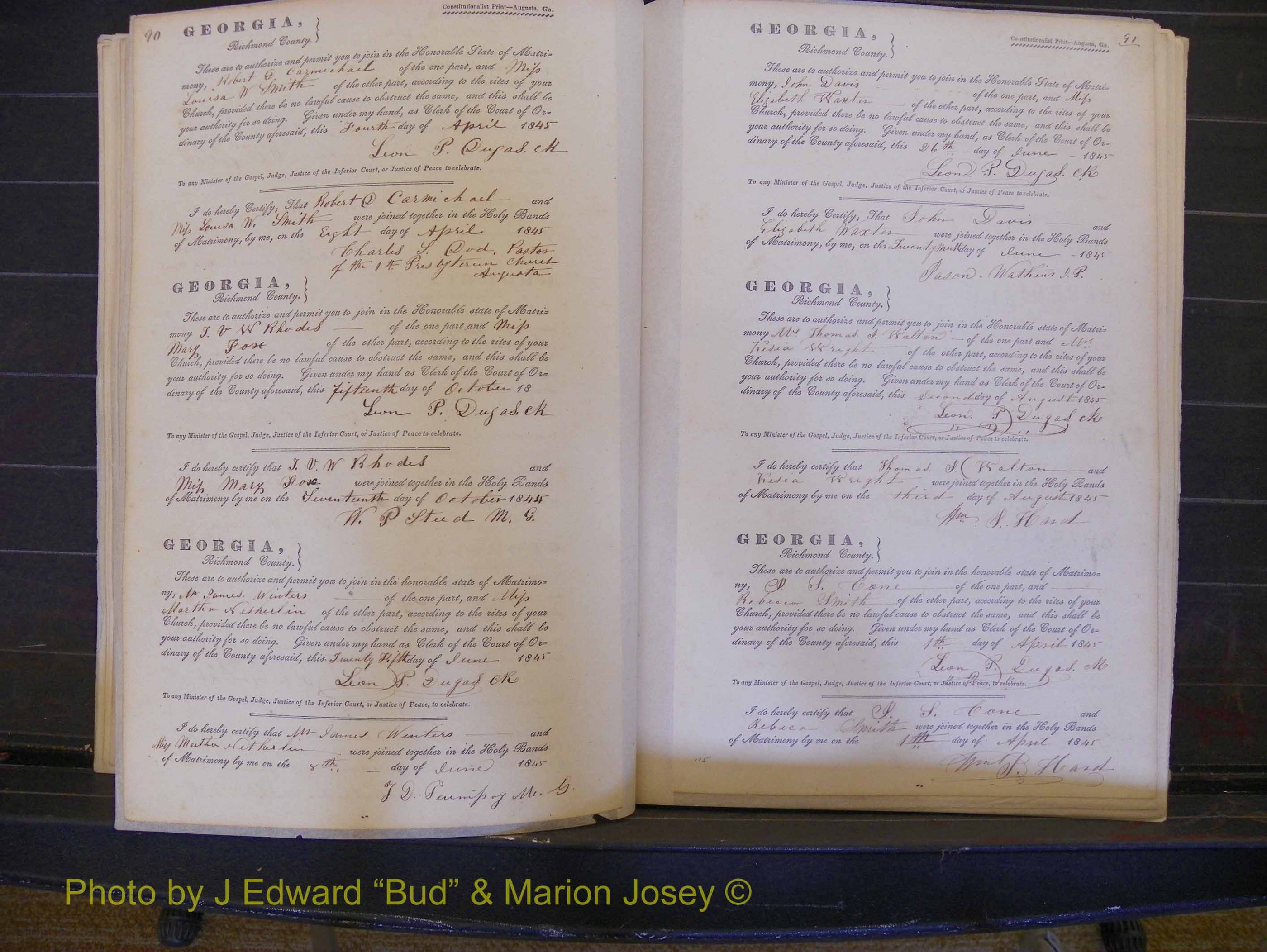 Richmond Marriages, Book B, 1839-1855 P 090-091.JPG