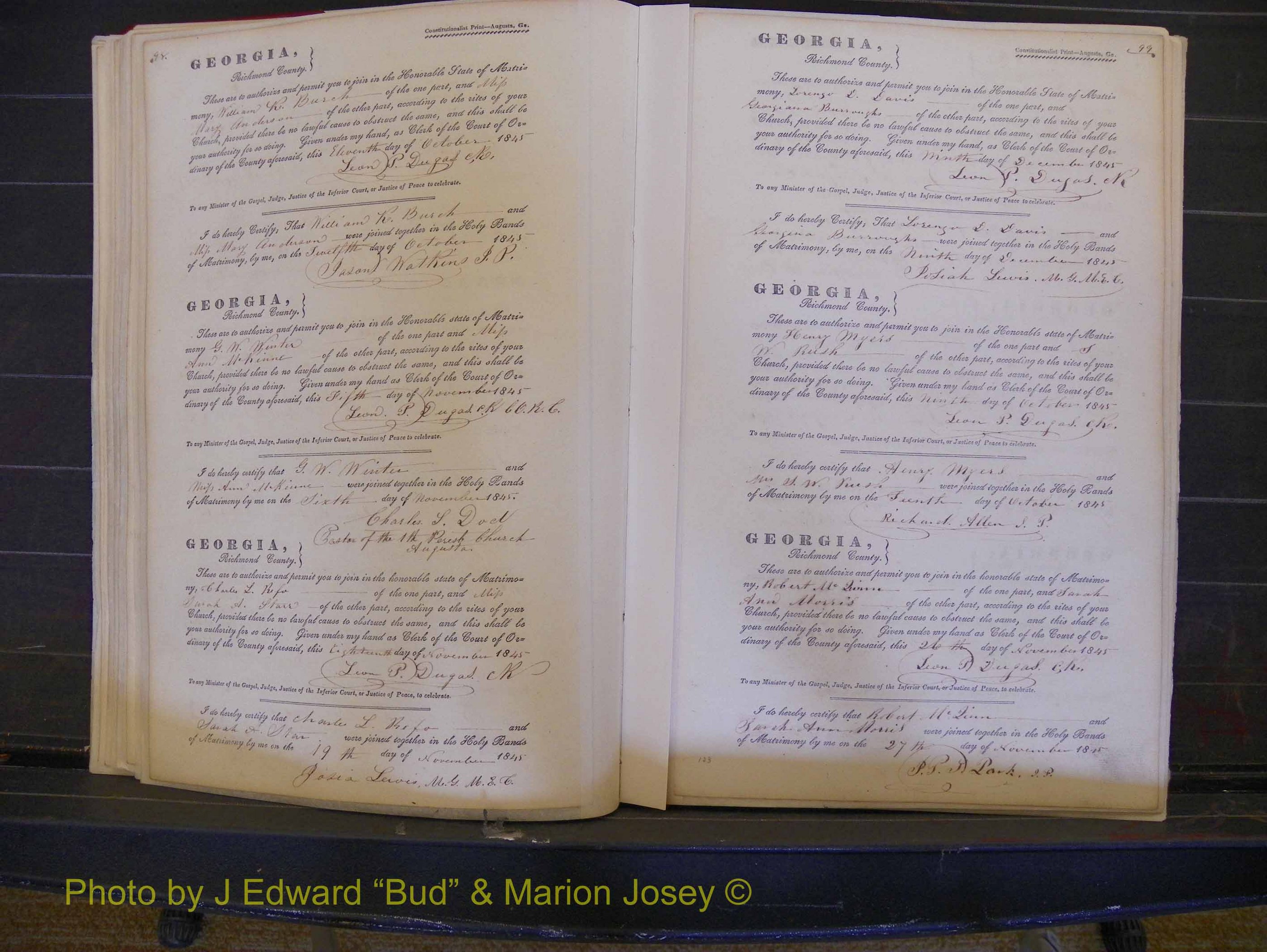 Richmond Marriages, Book B, 1839-1855 P 098-099.JPG