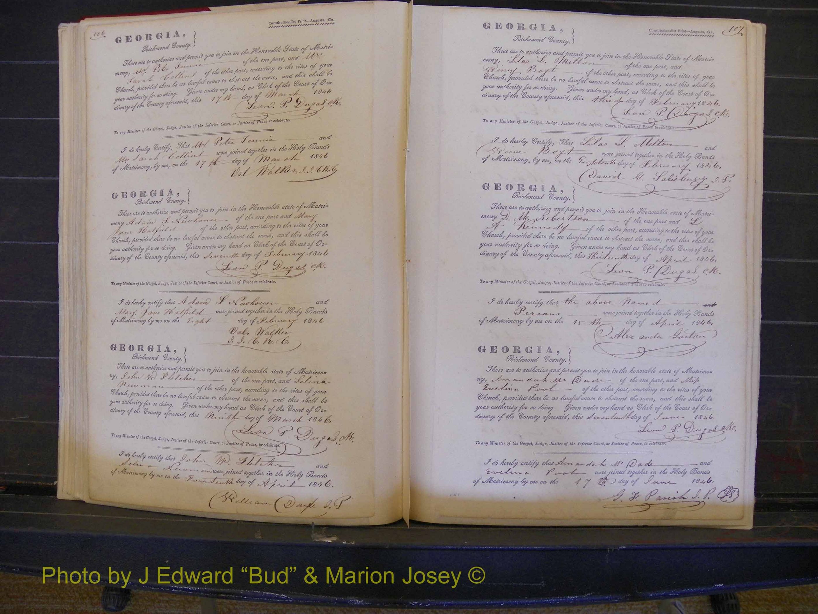 Richmond Marriages, Book B, 1839-1855 P 106-107.JPG