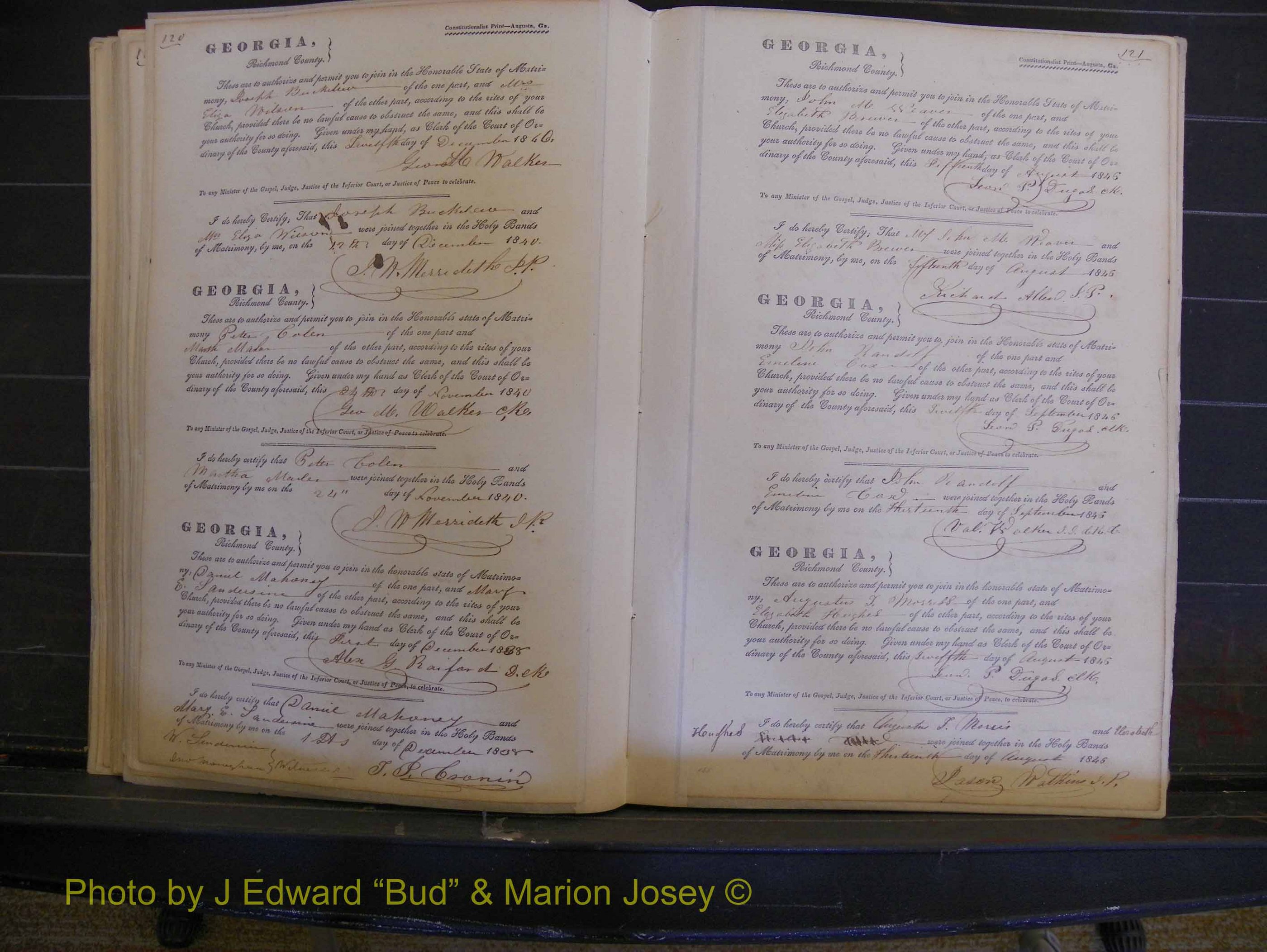 Richmond Marriages, Book B, 1839-1855 P 120-121.JPG