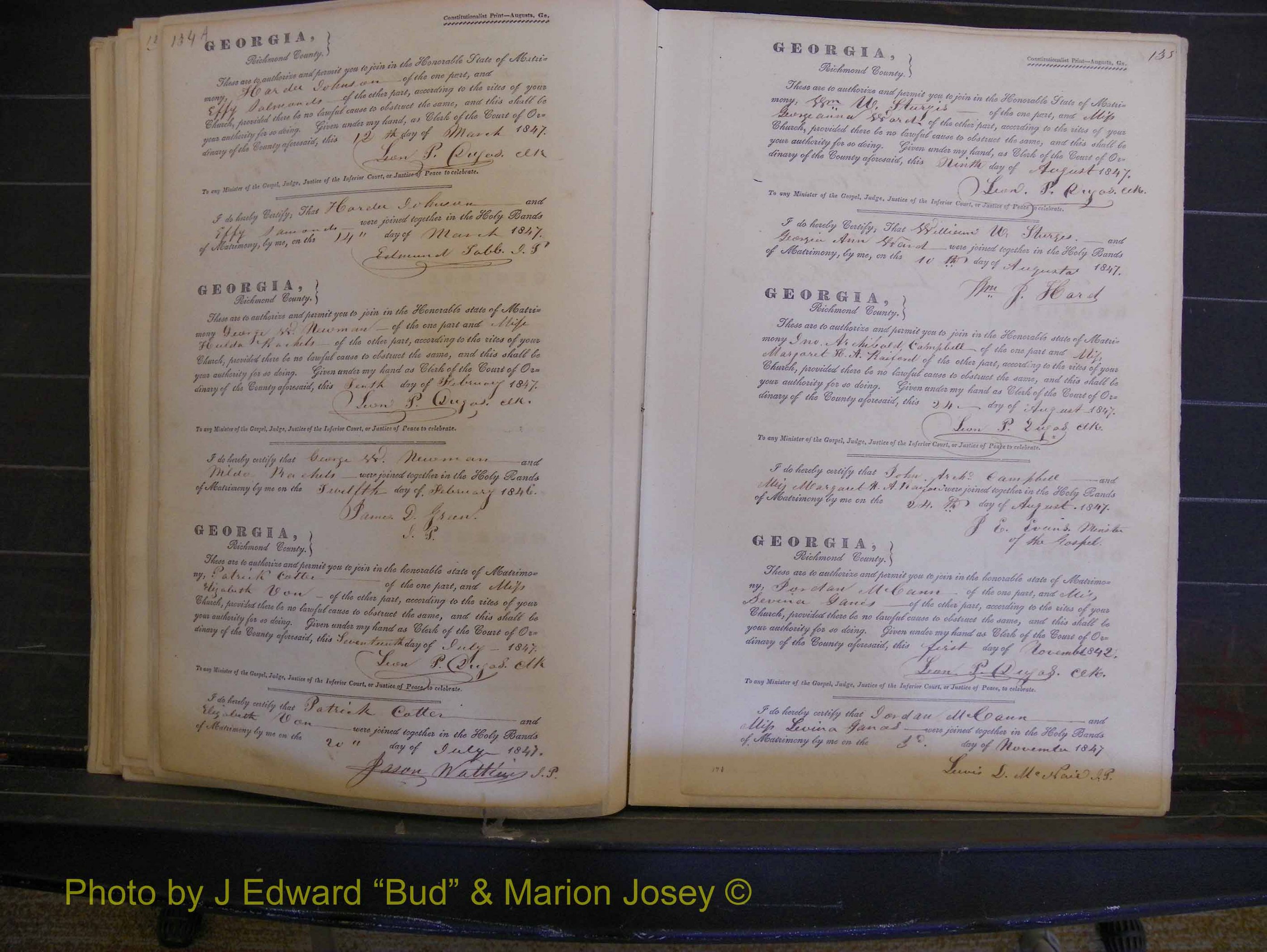 Richmond Marriages, Book B, 1839-1855 P 134a-135.JPG