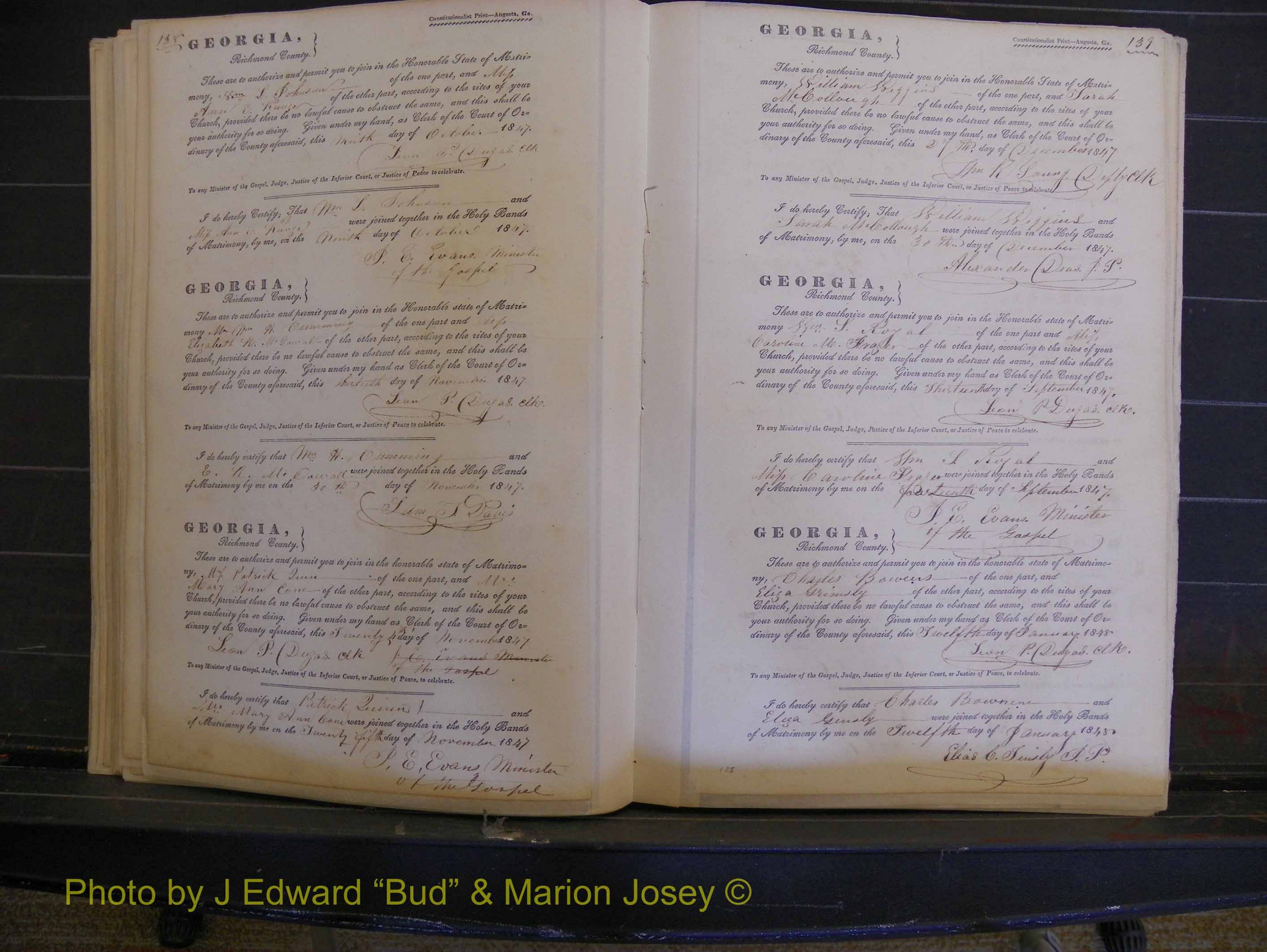 Richmond Marriages, Book B, 1839-1855 P 138-139.JPG