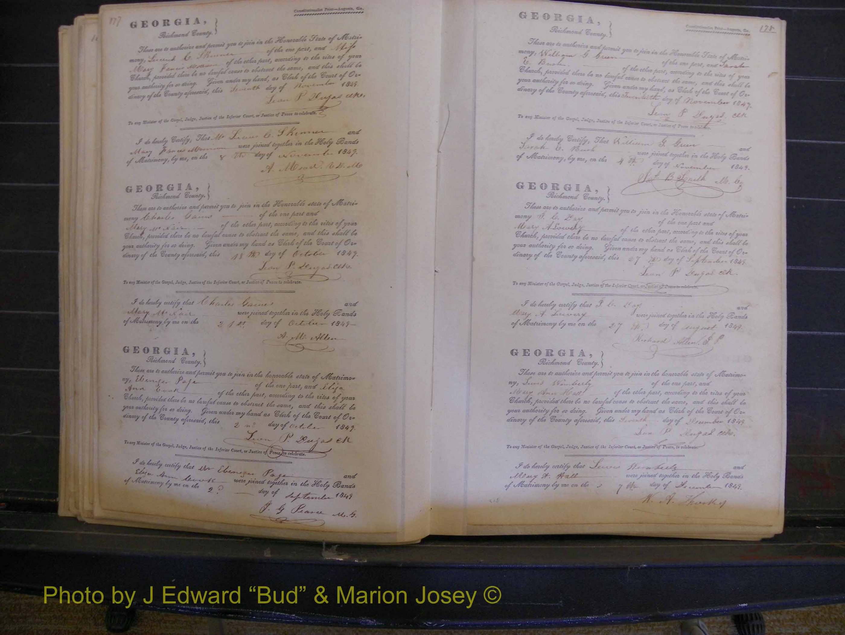 Richmond Marriages, Book B, 1839-1855 P 177-178.JPG