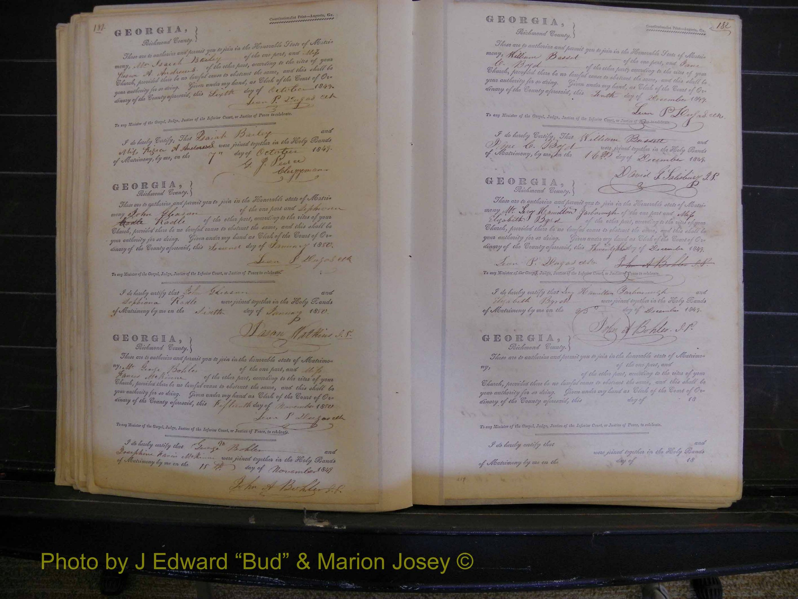 Richmond Marriages, Book B, 1839-1855 P 181-182.JPG