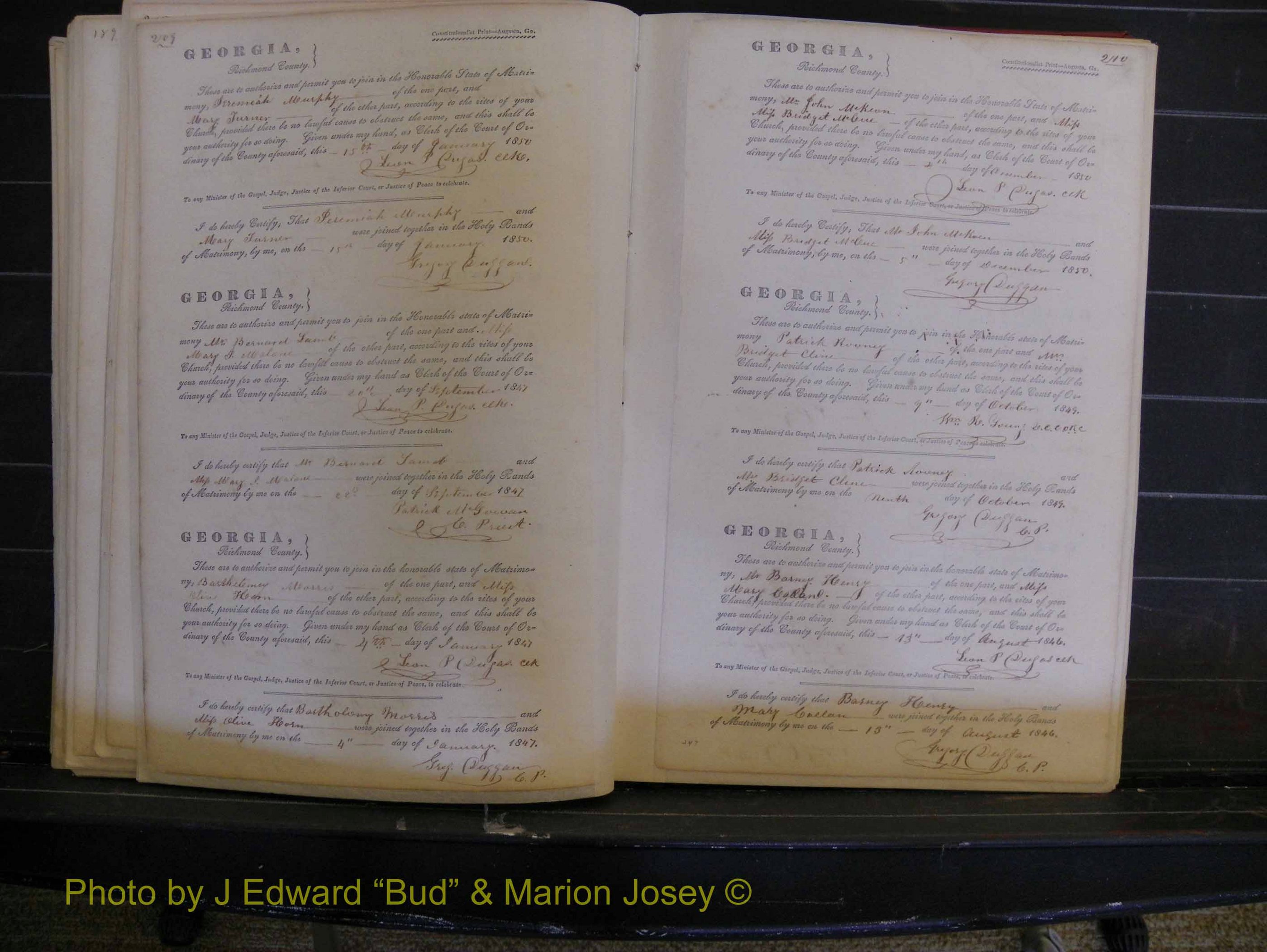 Richmond Marriages, Book B, 1839-1855 P 209-210.JPG